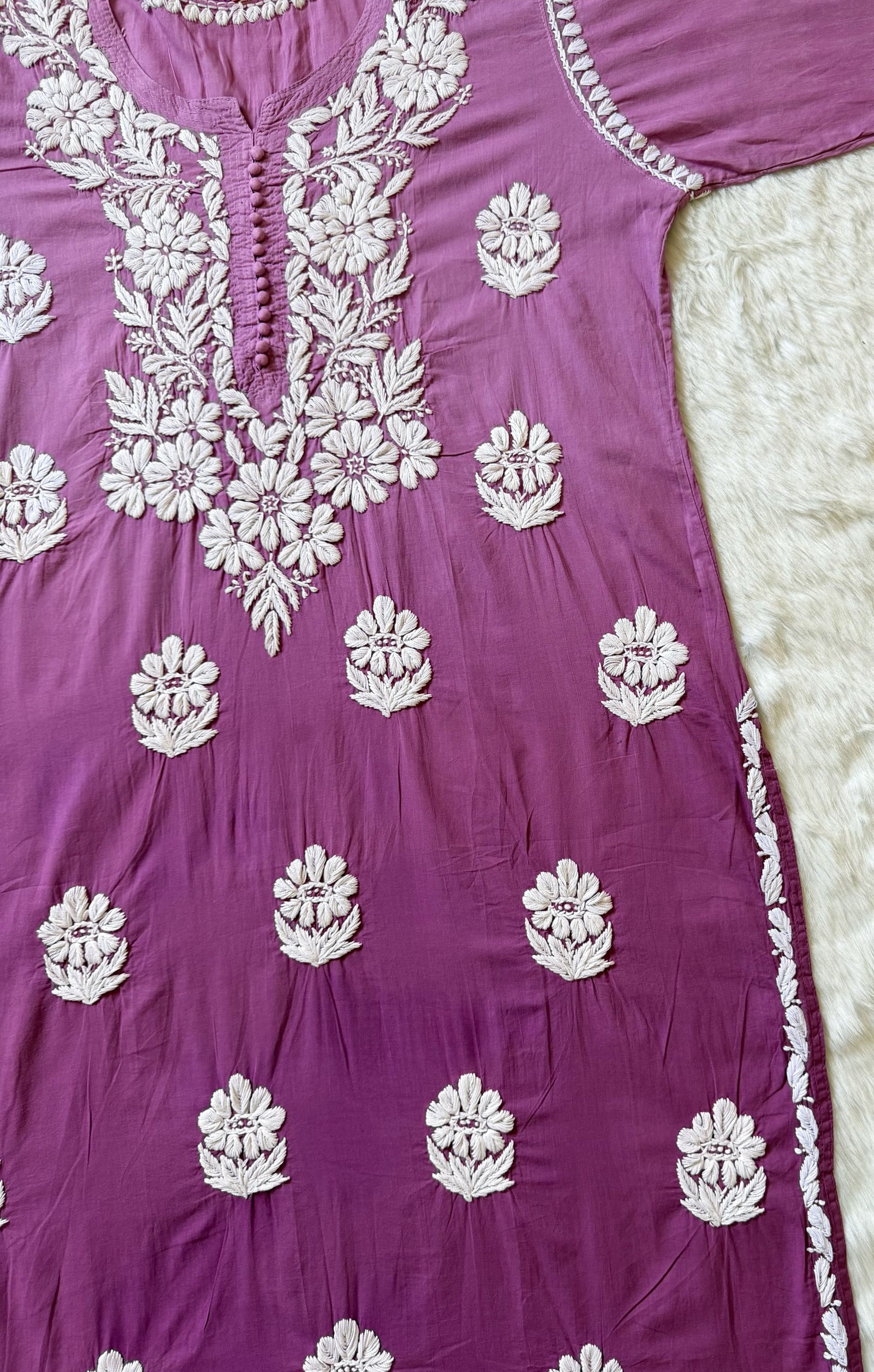 Ayra Pink Pure Cotton Chikankari Kurti