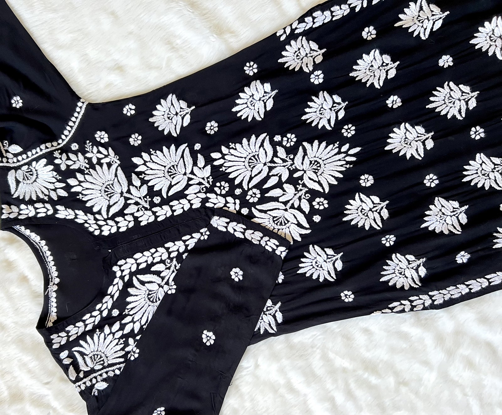 Black Long Heavy Modal Kurta