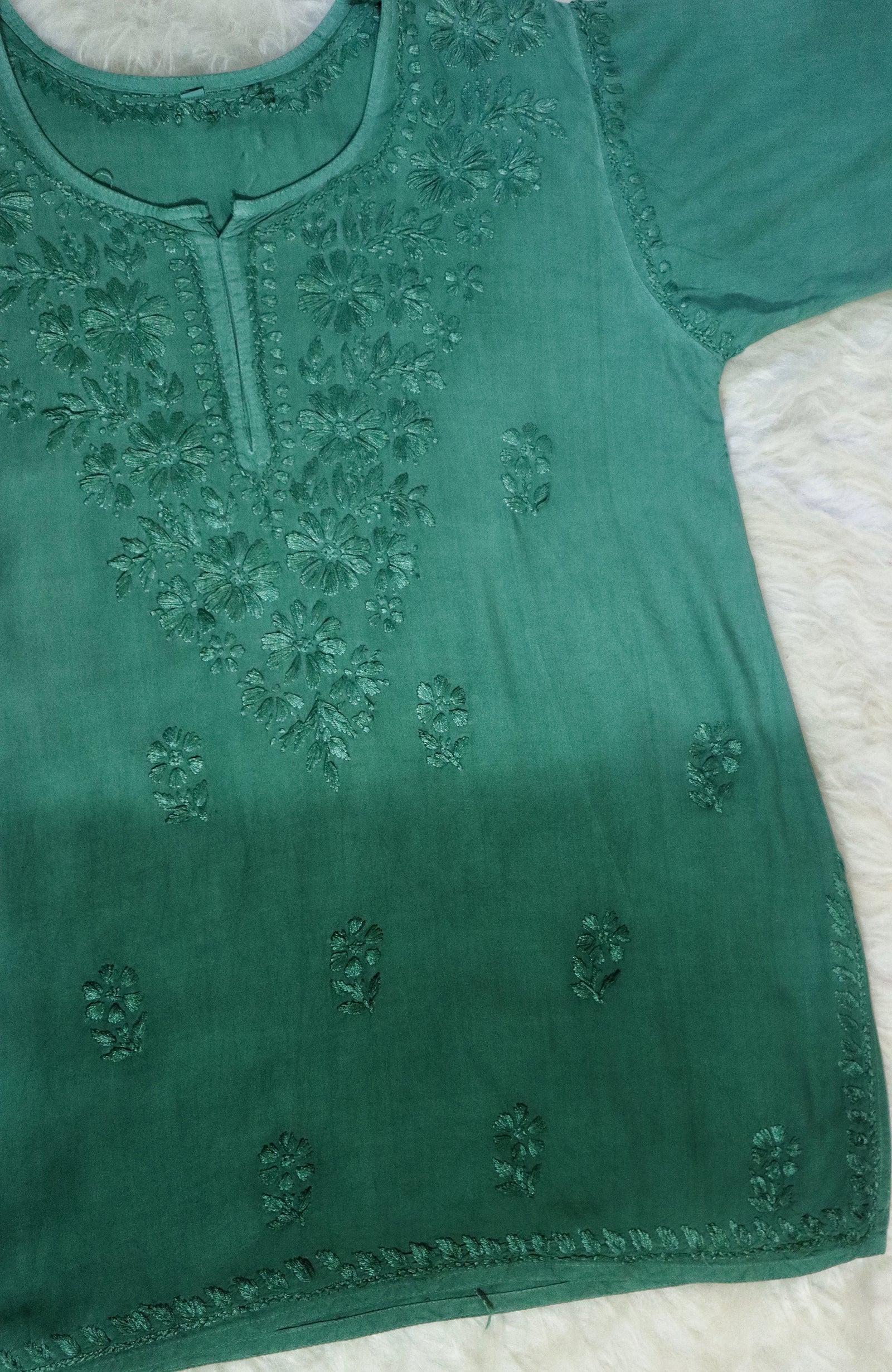 Sage Green Ombre Short Rayon Kurta