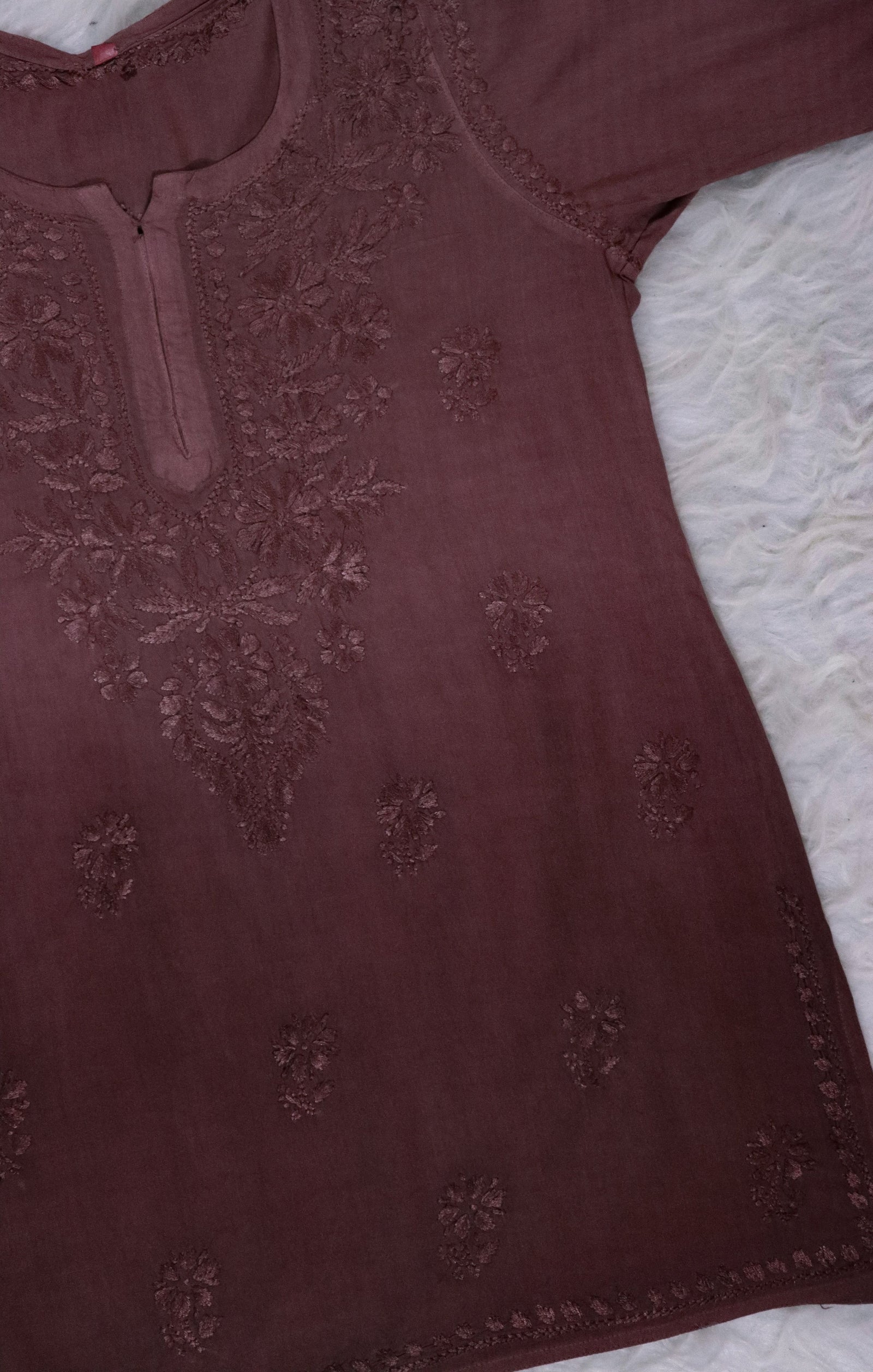 Dark Brown Ombre Short Rayon Kurta