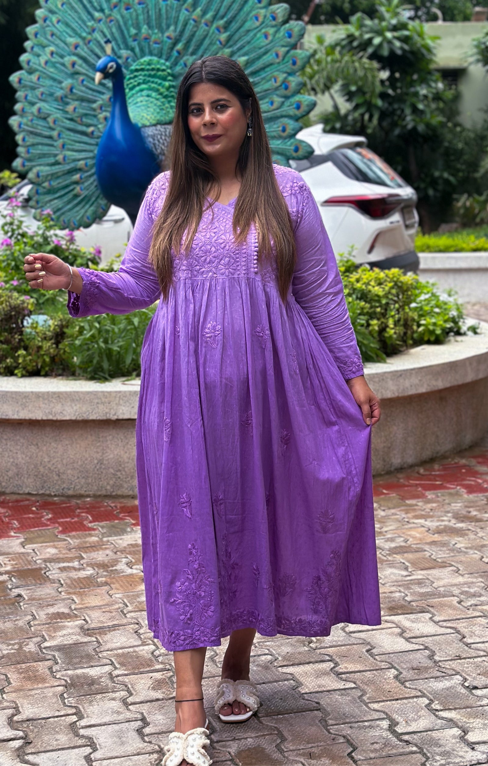 Dusty Purple Ombre Cotton Angrakha