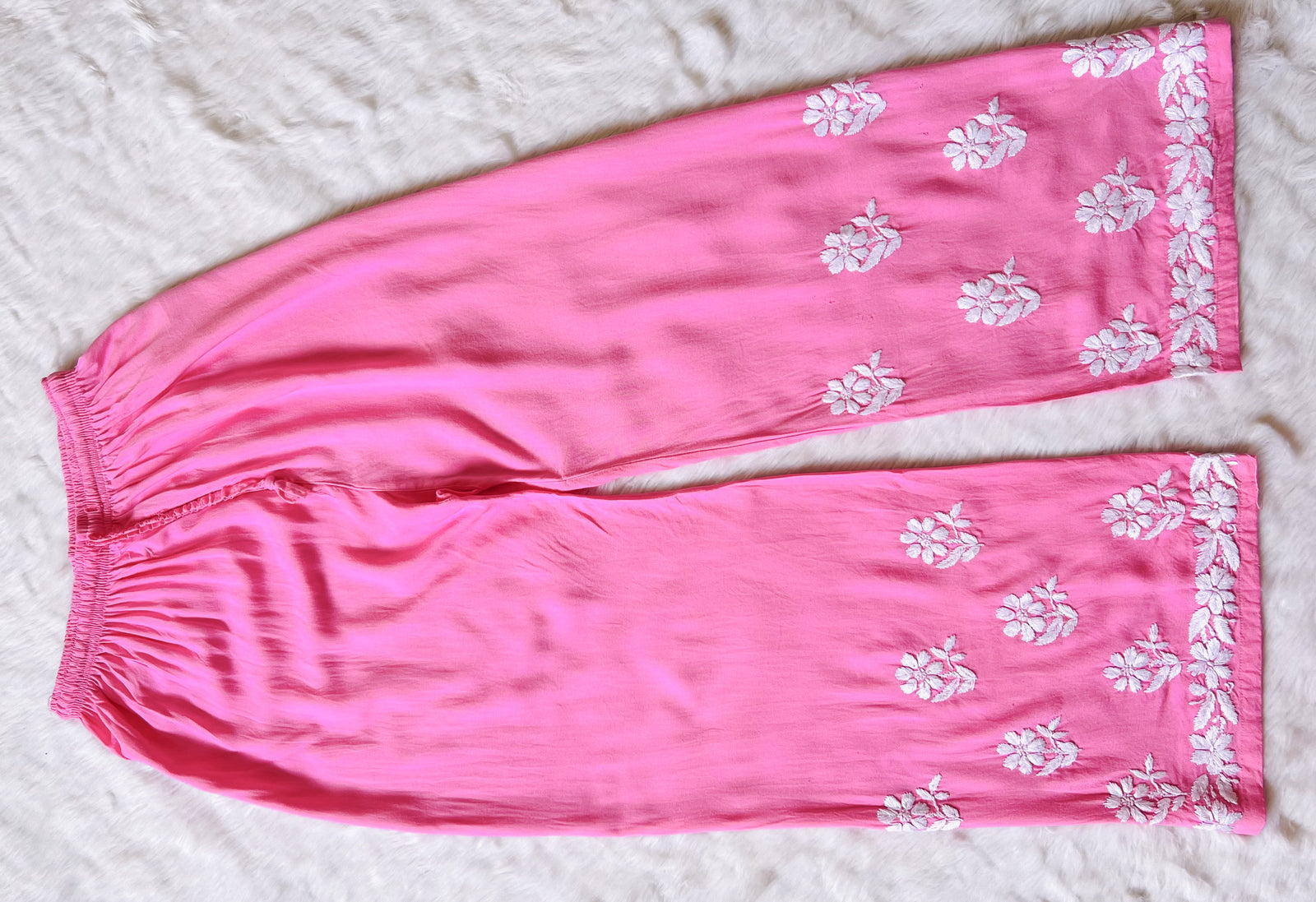 Fiza Light Pink Rayon Chikankari Kurta Set