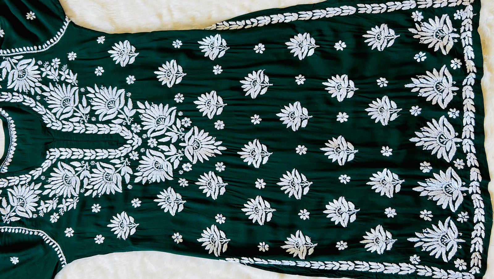 Forest Green Long Heavy Modal Kurta