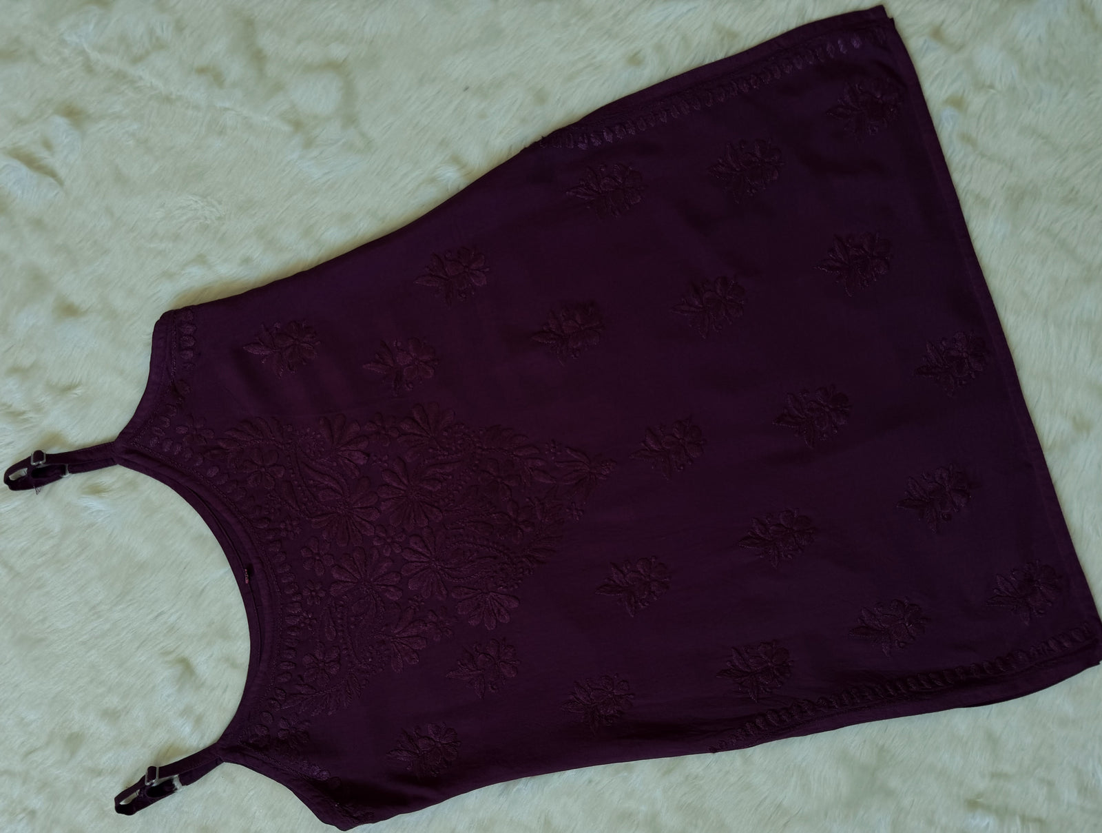 Heer Dark Purple Sleeveless Short Rayon Kurtis