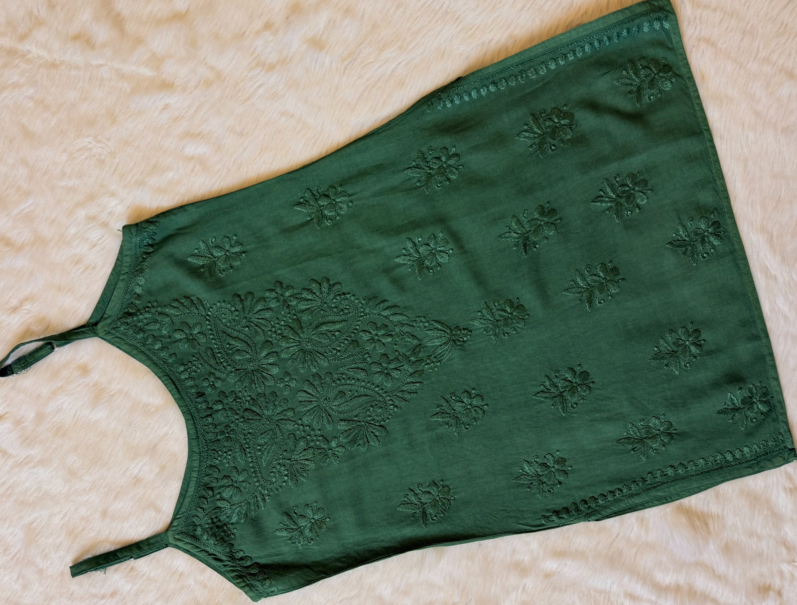 Heer Green Sleeveless Short Rayon Kurtis