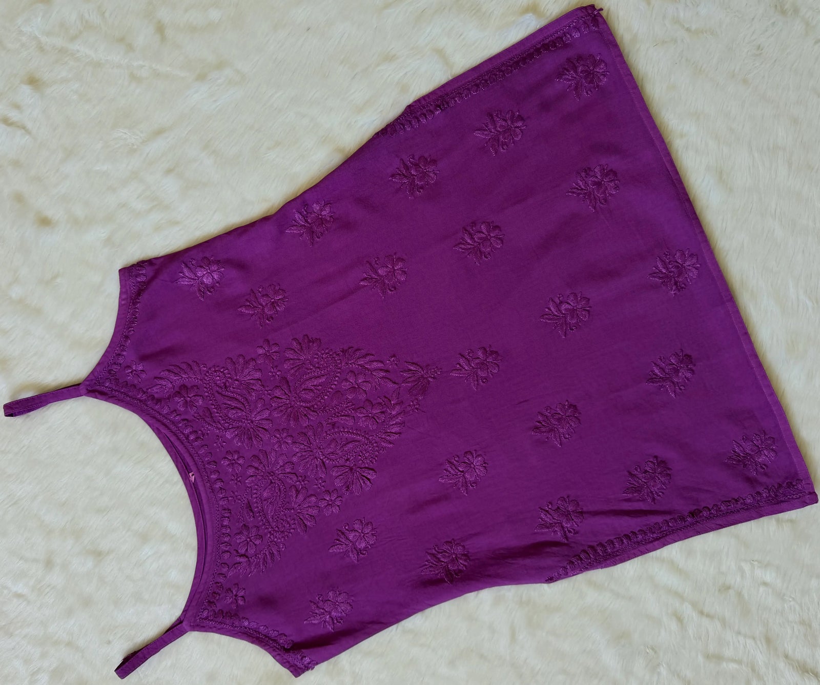 Heer Orchid Purple Sleeveless Short Rayon Kurti