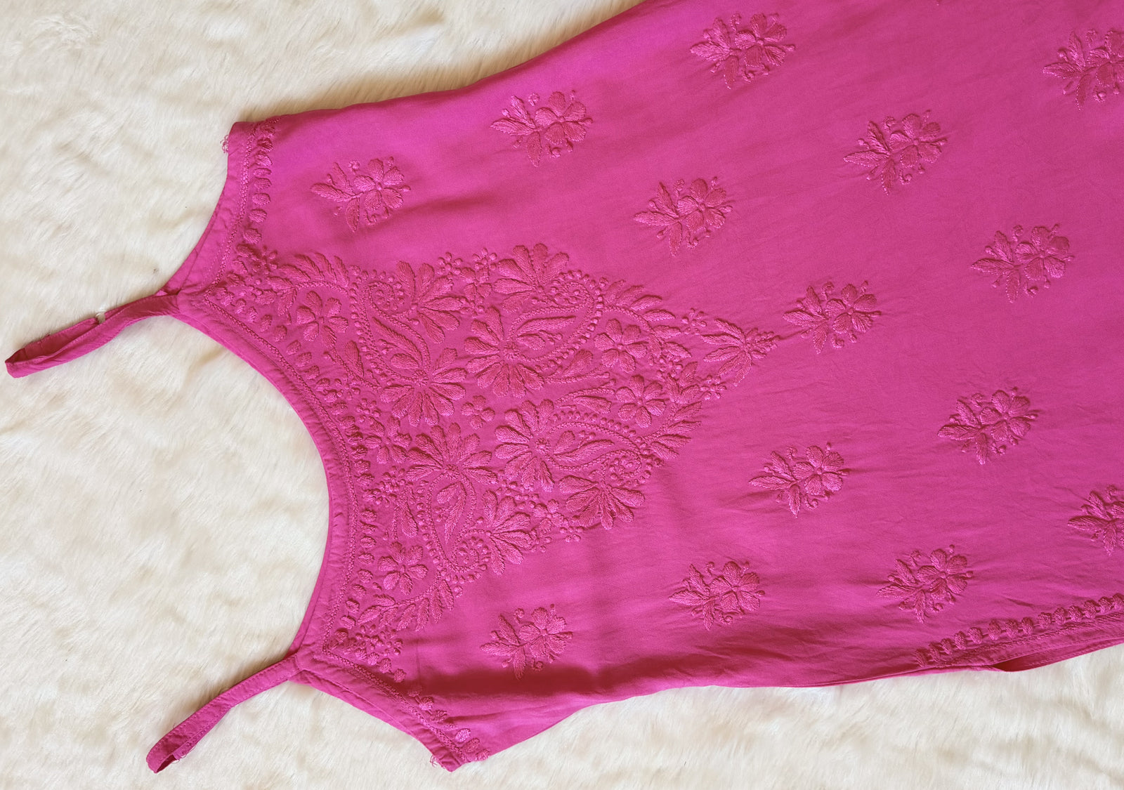 Heer Rose Pink Sleeveless Short Rayon Kurtis