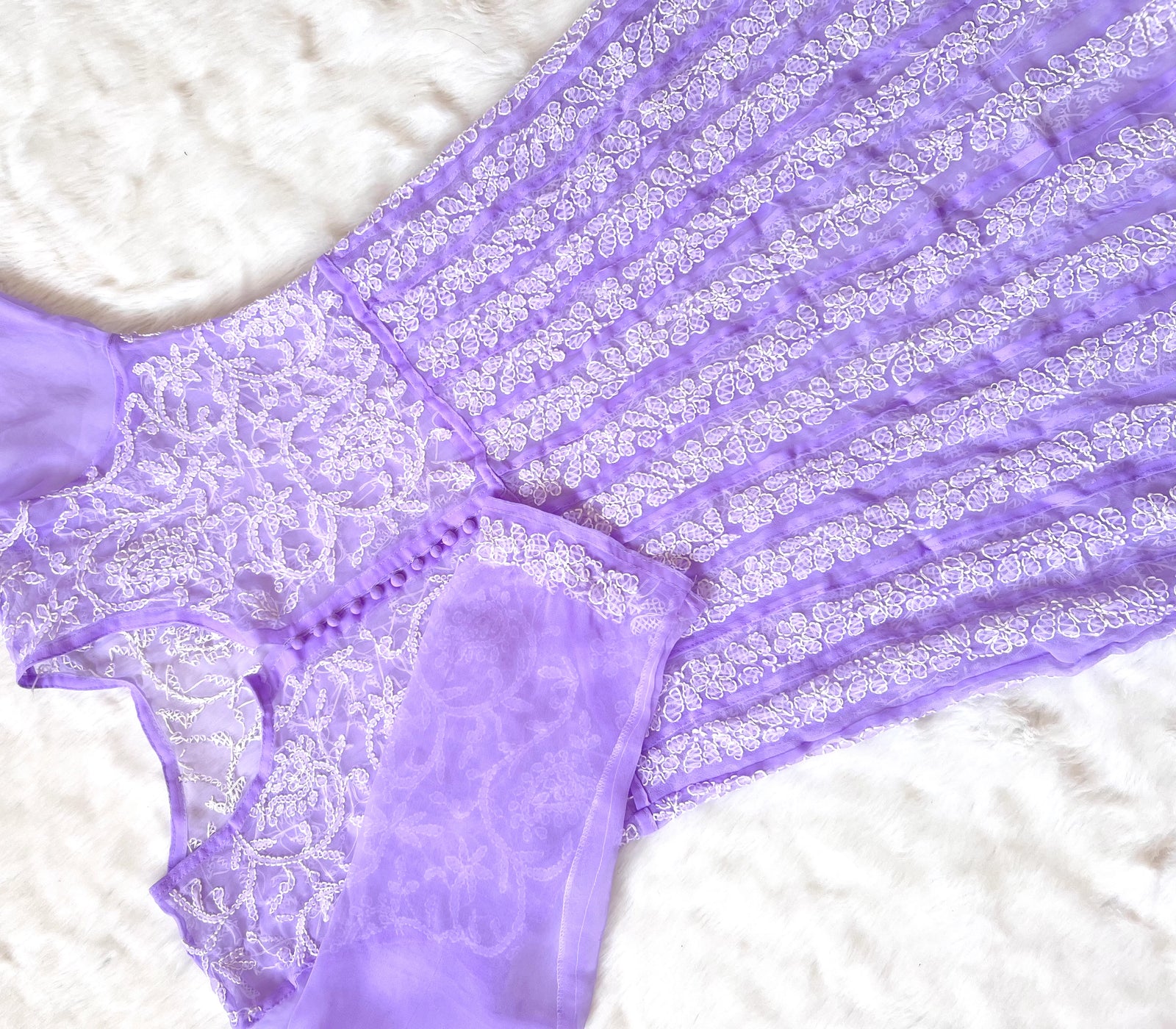 Hiba Lavender Georgette Anarkali with Heavy Chikankari