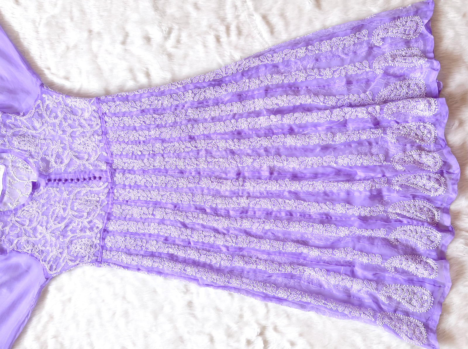 Hiba Lavender Georgette Anarkali with Heavy Chikankari