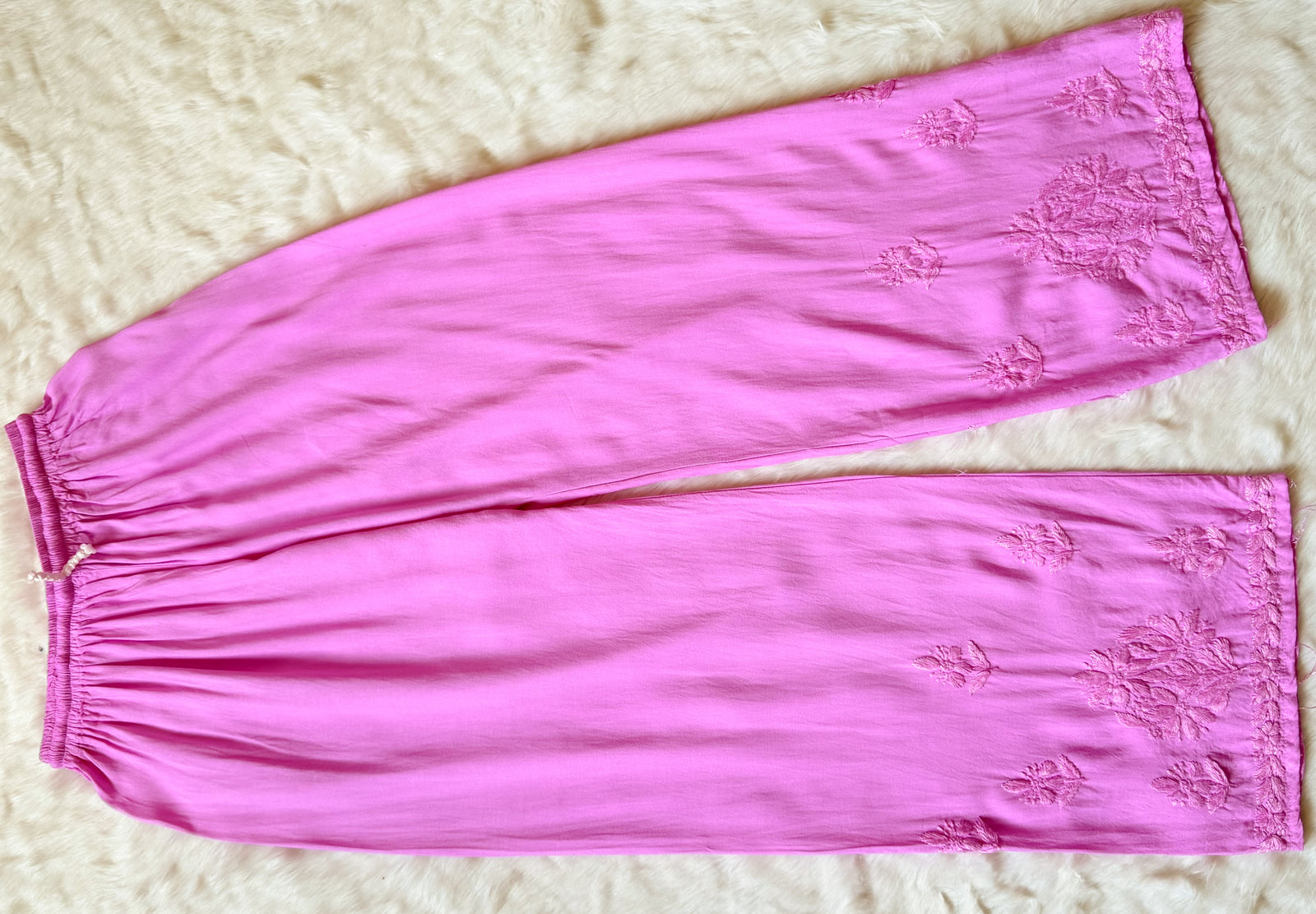 Hiba Pink Rayon Chikankari Kurta Bottom Set