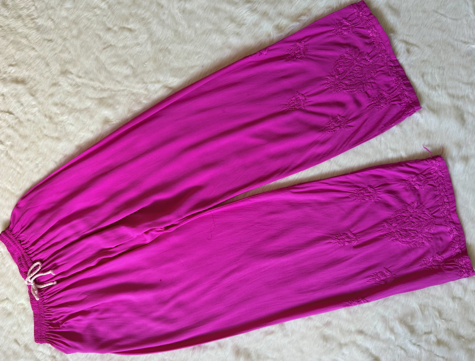 Hiba Rose Pink Rayon Chikankari Kurta Bottom Set
