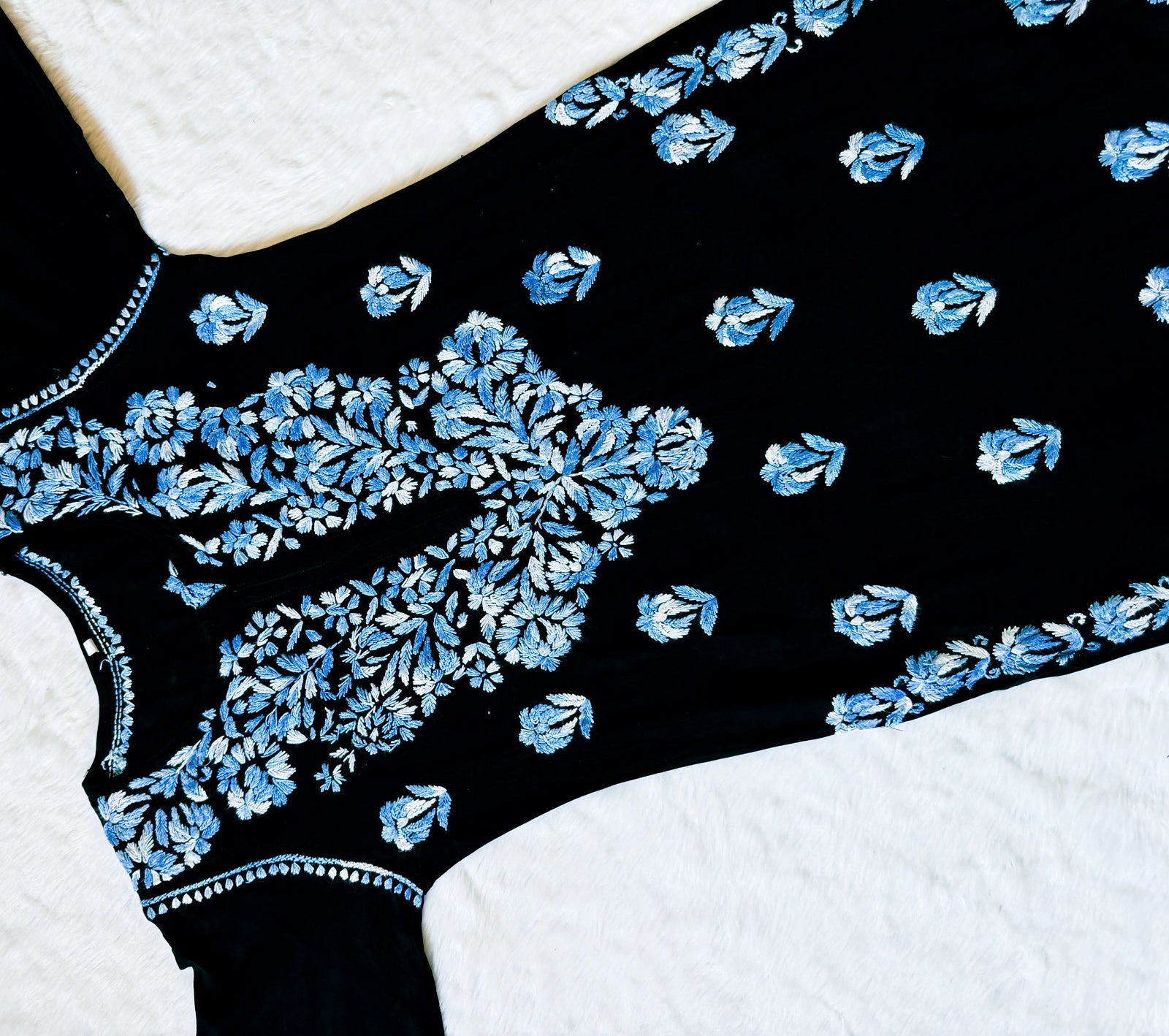 Laiba Black & Blue Rayon Chikankari 2 Piece Set