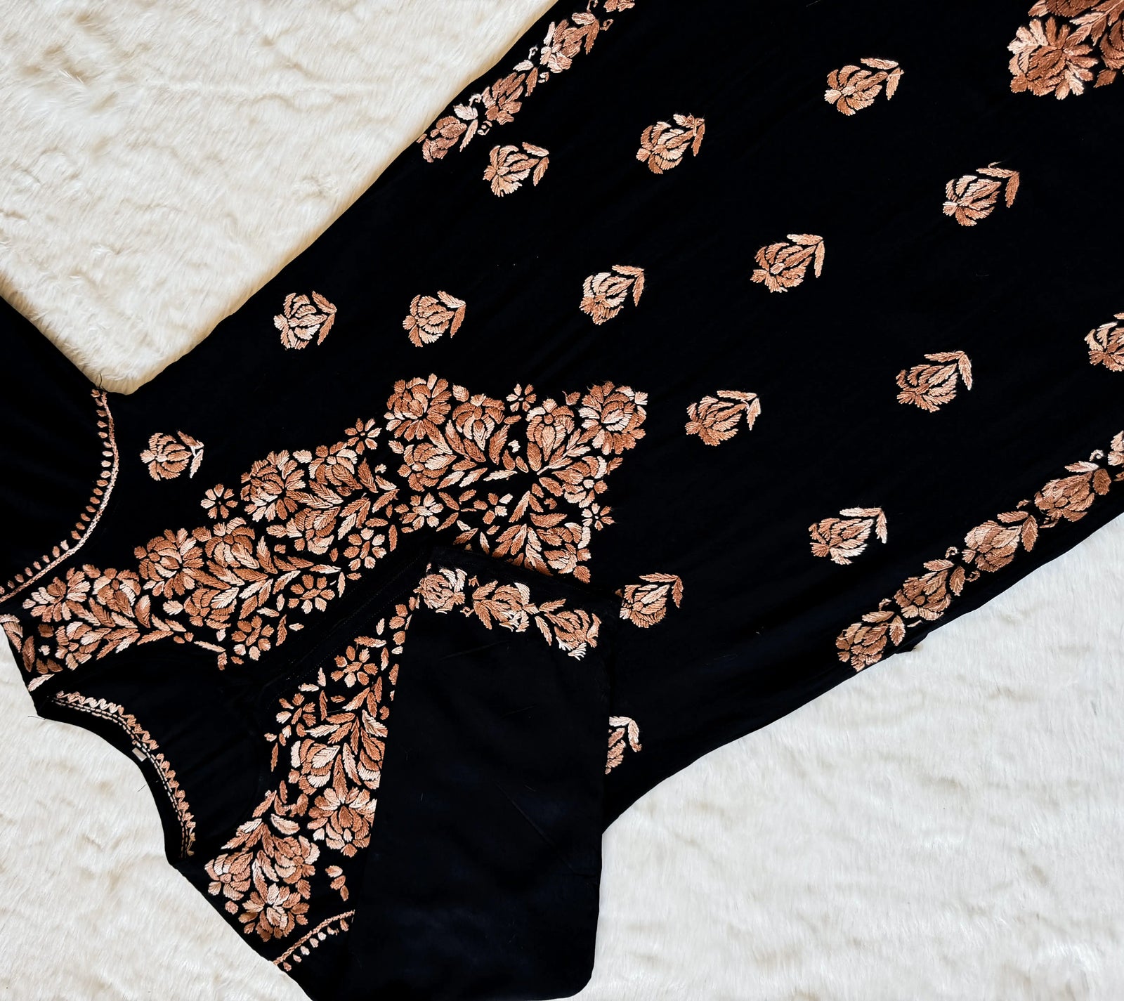 Laiba Black & Coffee Rayon Chikankari 2 Piece Set