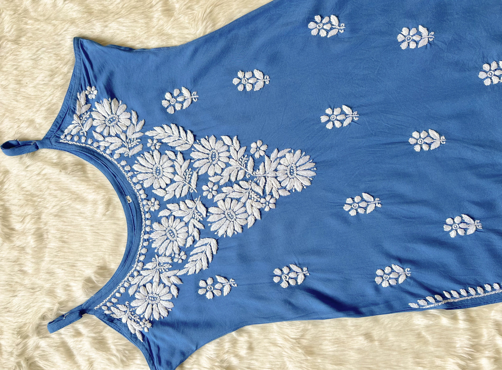 Lyla Blue Sleeveless Short Rayon Kurti