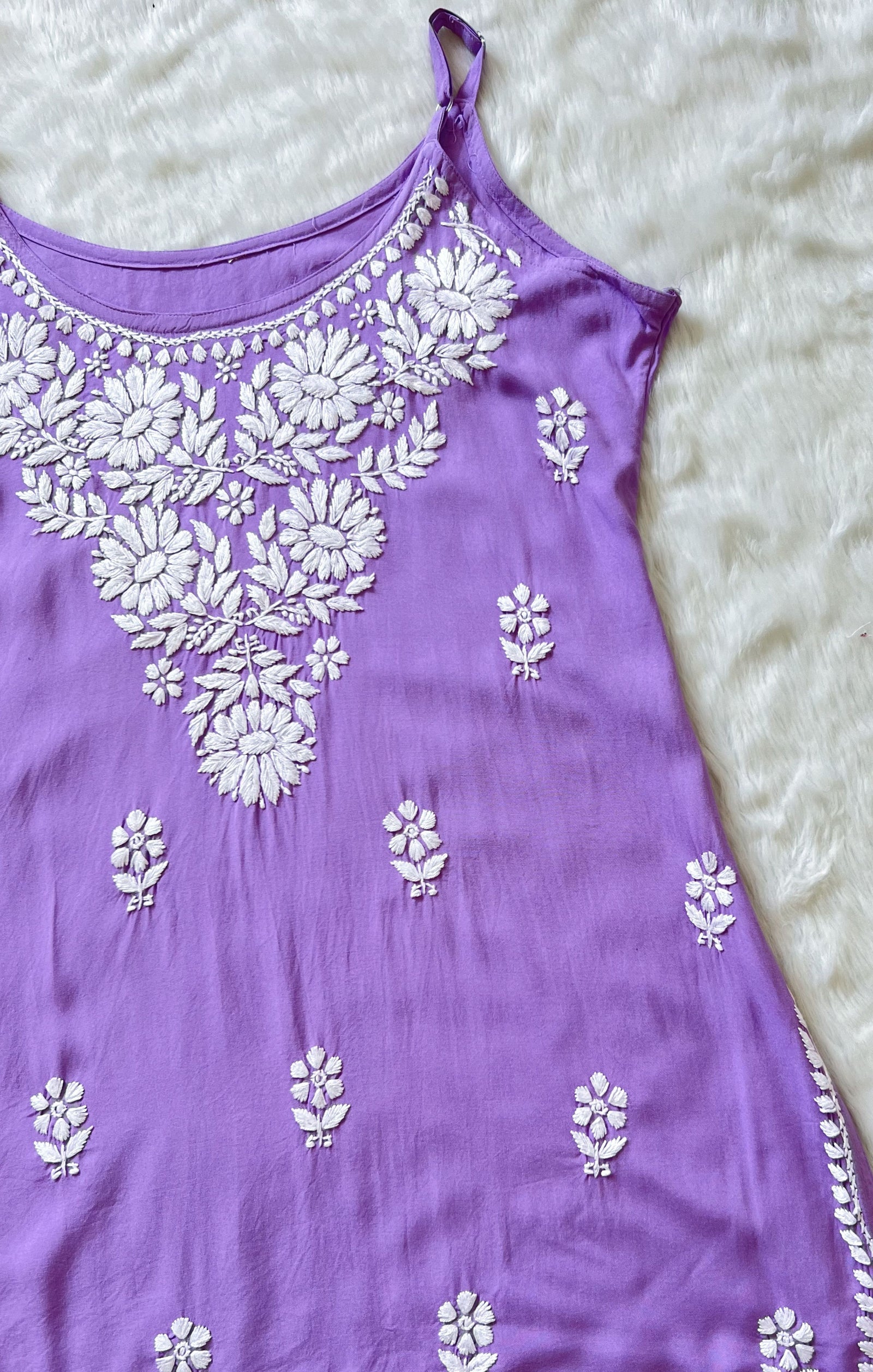 Lyla Lavender Sleeveless Short Rayon Kurti