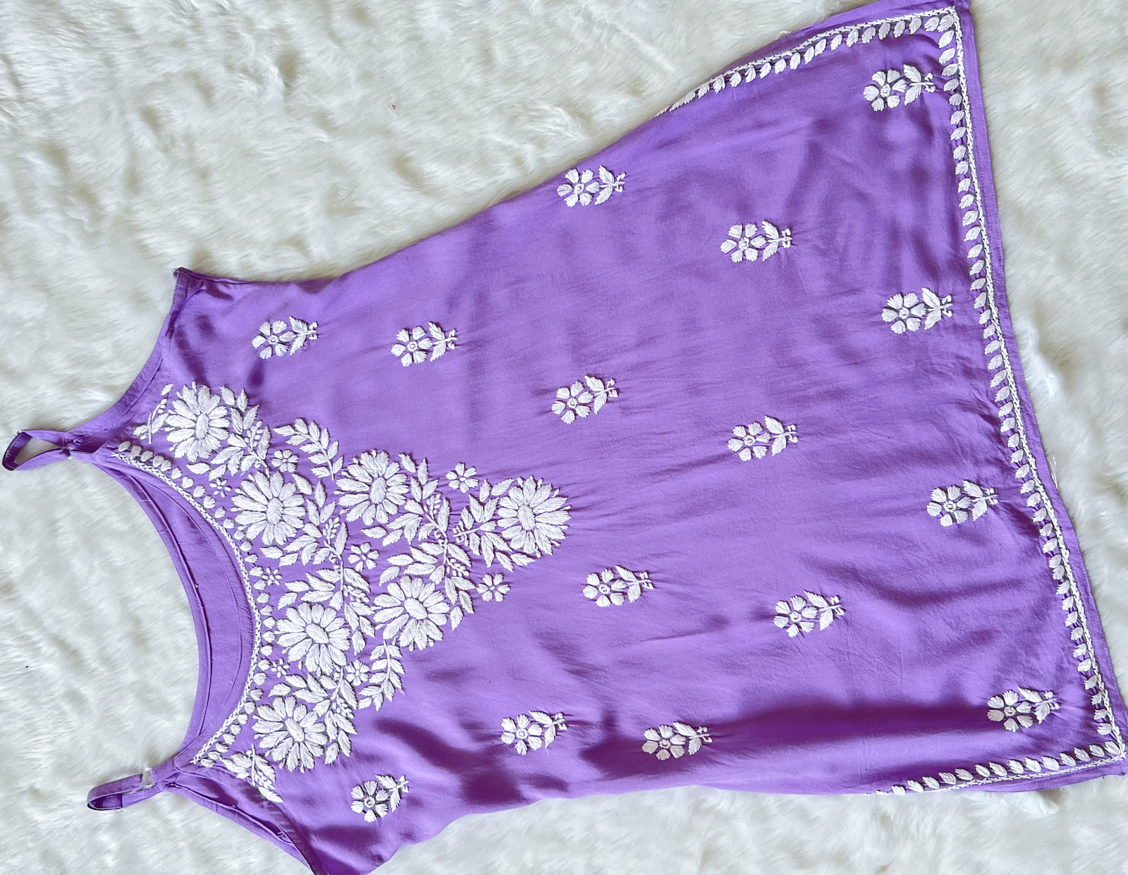 Lyla Lavender Sleeveless Short Rayon Kurti