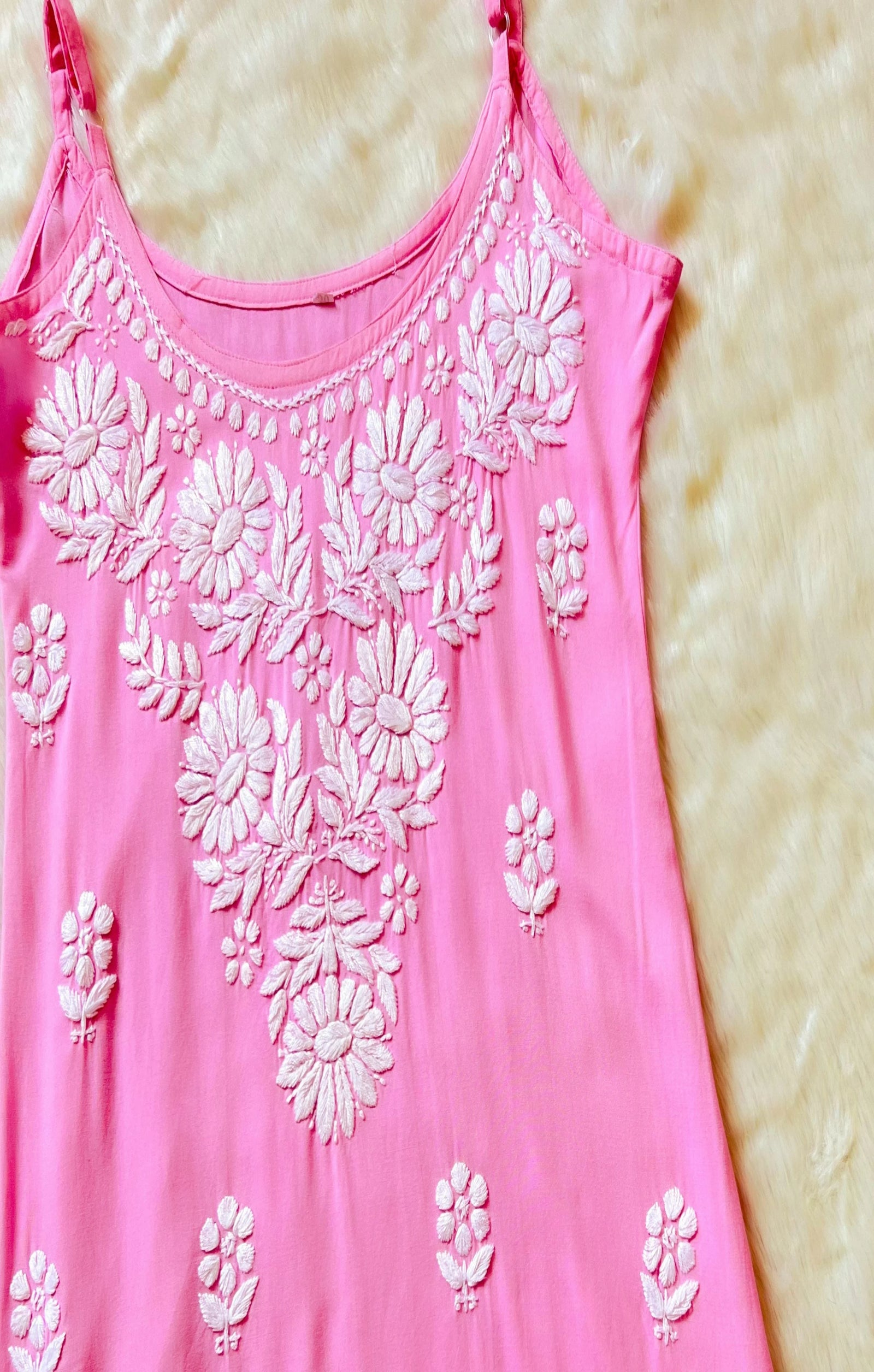 Lyla Light Pink Sleeveless Short Rayon Kurti