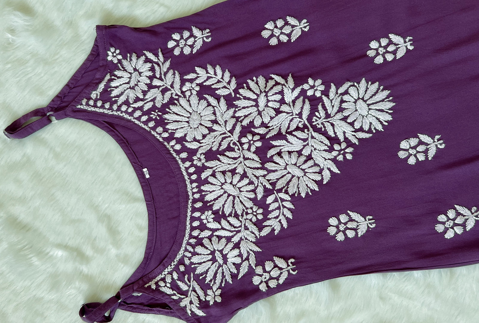 Lyla Purple Sleeveless Short Rayon Kurti