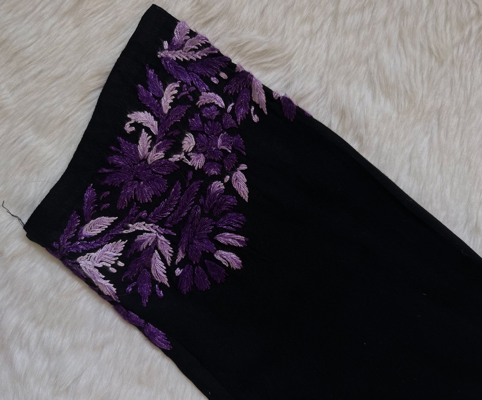 Noor Black & Purple Rayon Chikankari Kurta