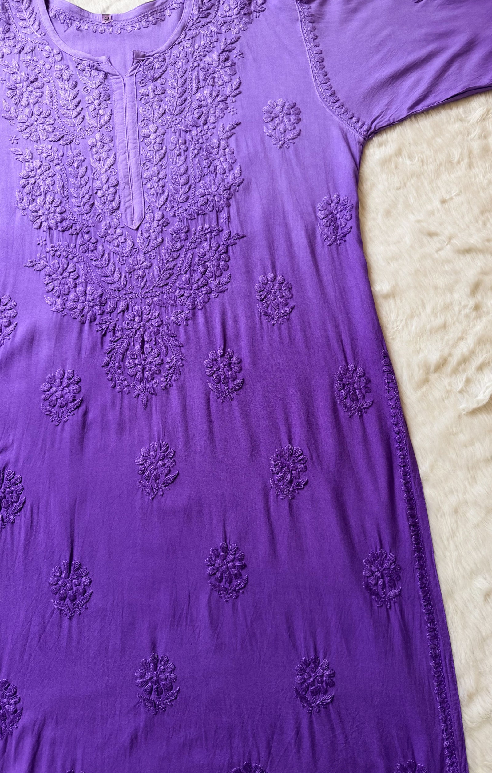 Rida Ombré Lavender Plus Size Rayon Kurti