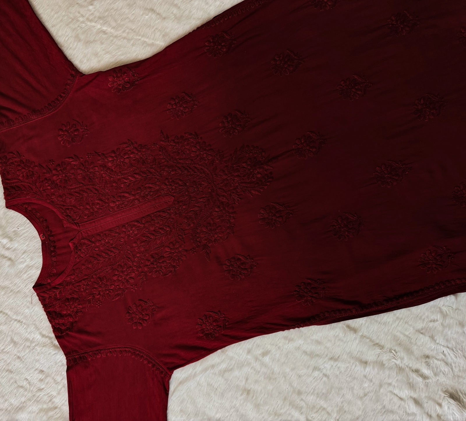 Rida Ombré Maroon Plus Size Rayon Kurti