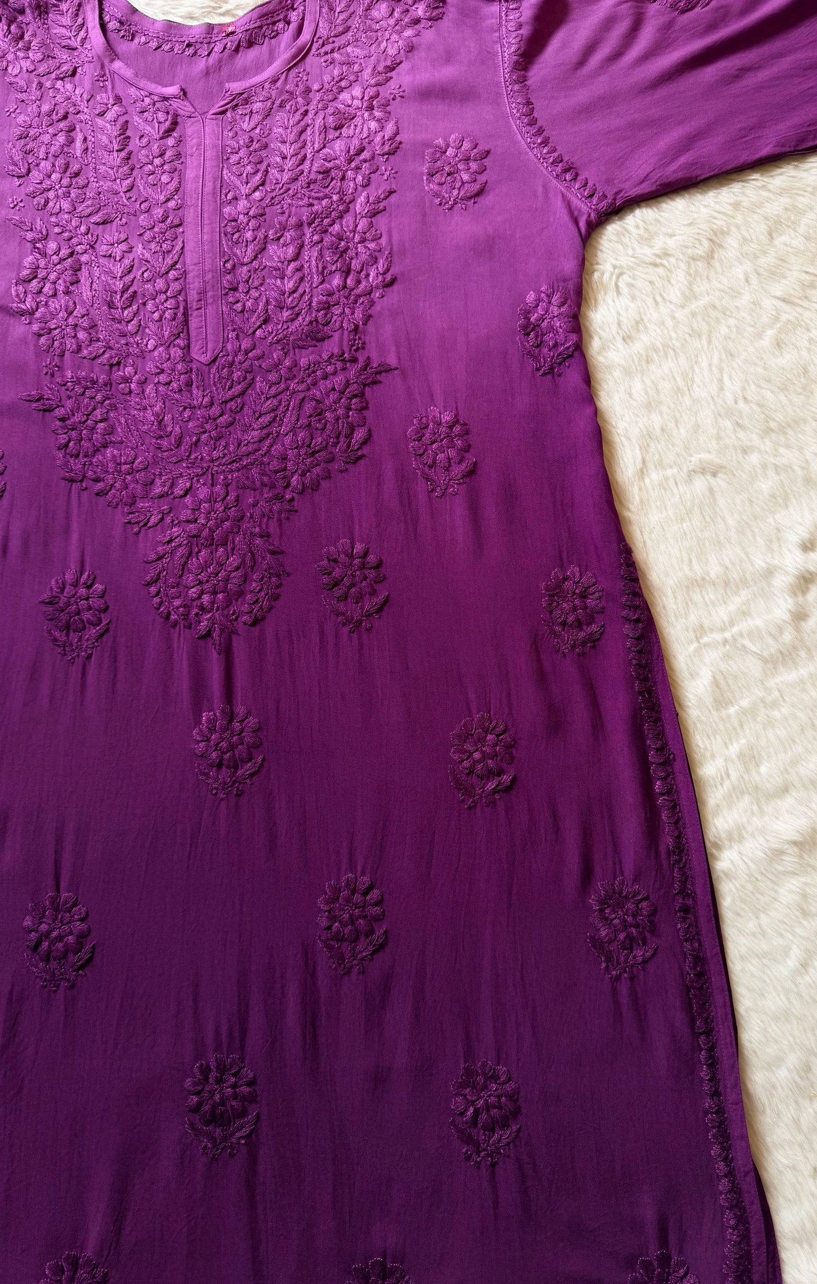 Rida Ombré Mauve Purple Plus Size Rayon Kurti