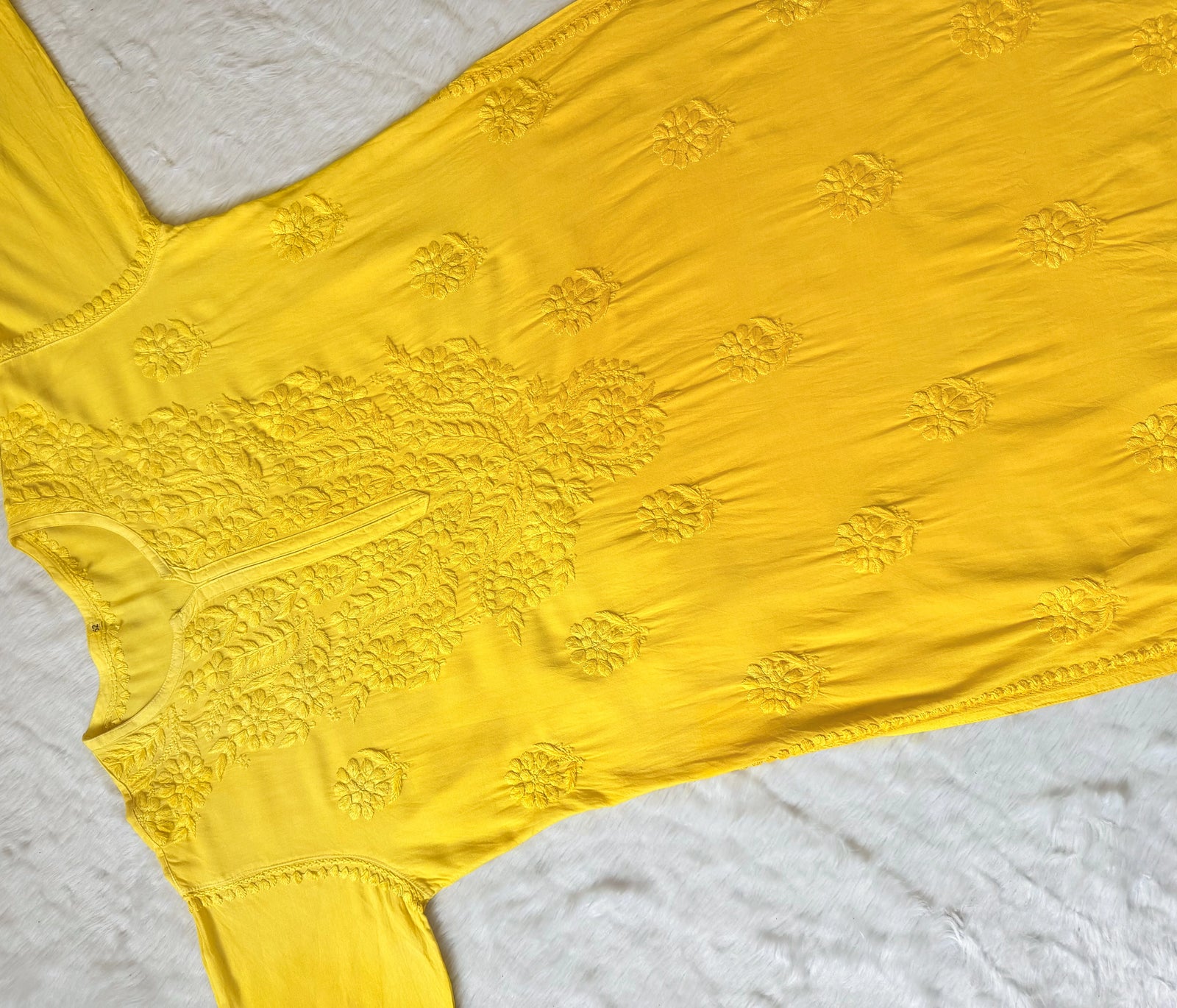 Rida Ombré Yellow Plus Size Rayon Kurti