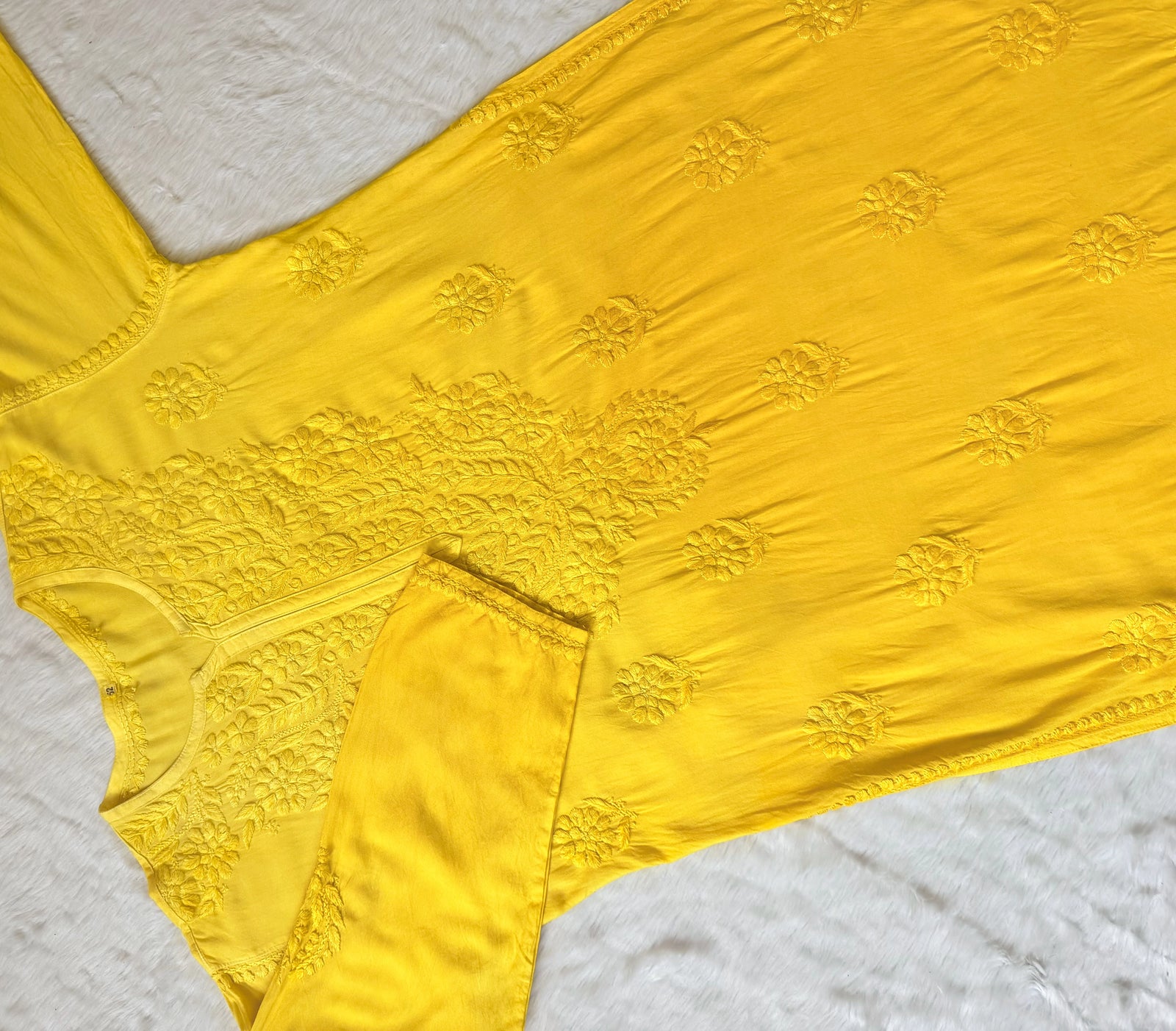 Rida Ombré Yellow Plus Size Rayon Kurti