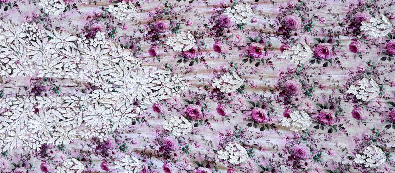 Sehr Purple Rayon Printed Chikankari Kurti