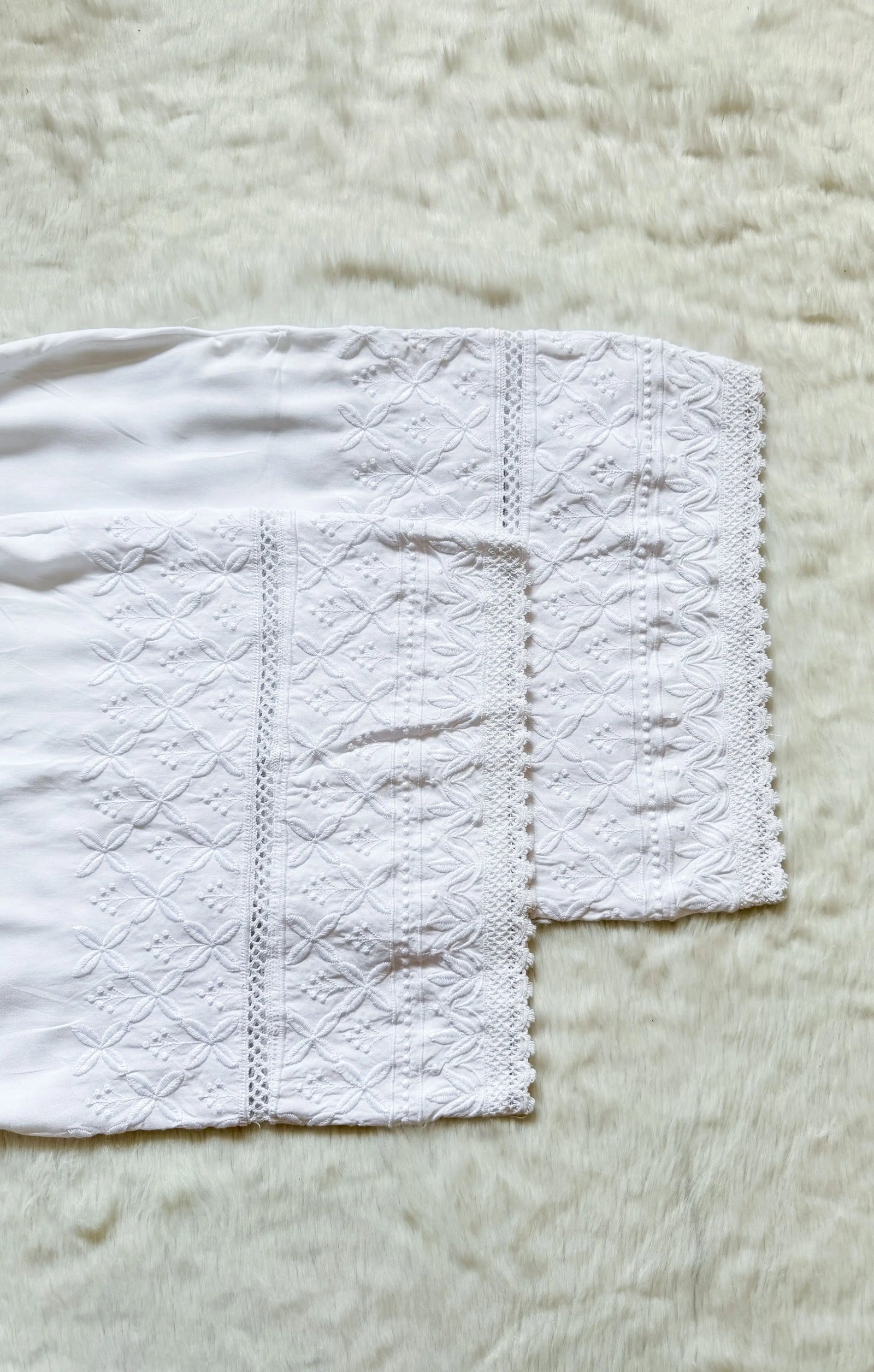 White Chikankari Lace Palazzo