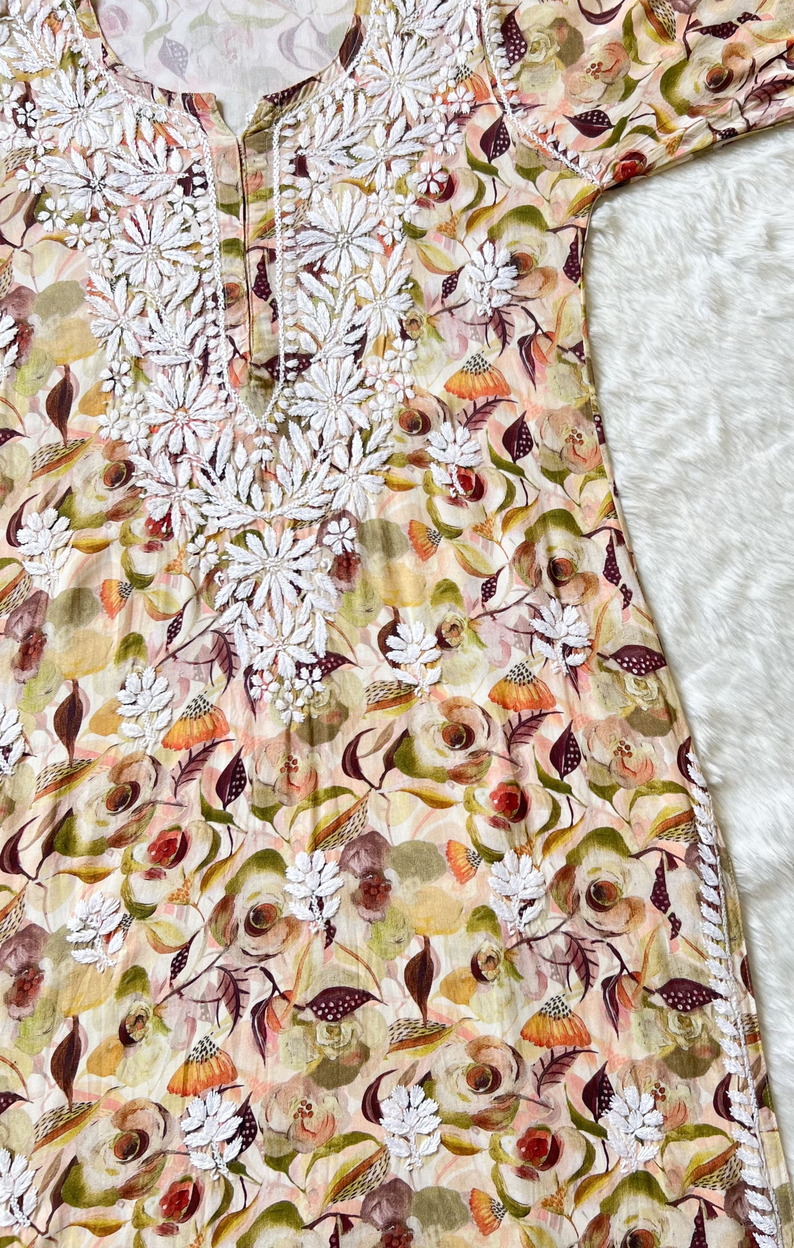 Zoya Green Printed Long Rayon Kurta