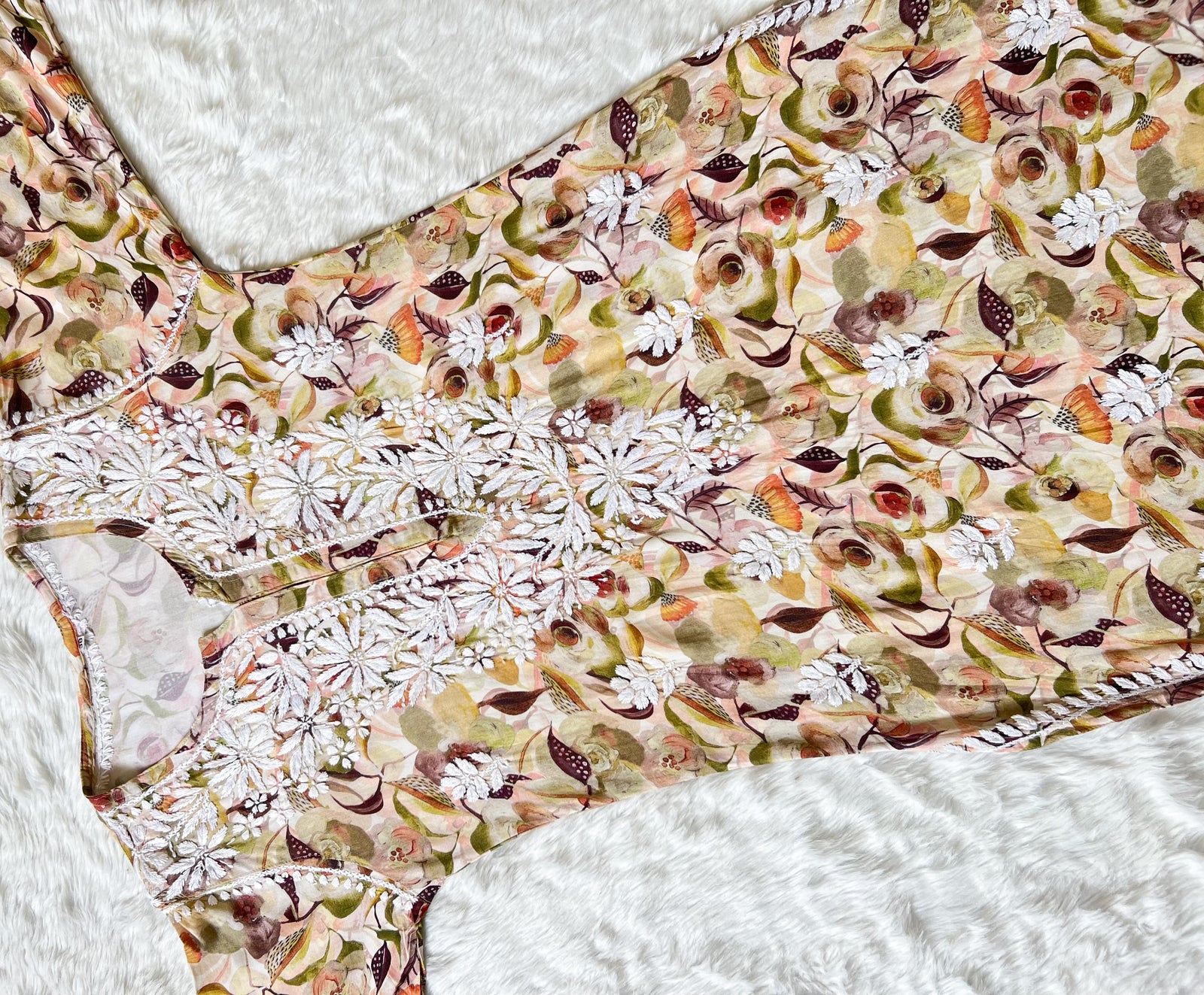 Zoya Green Printed Long Rayon Kurta