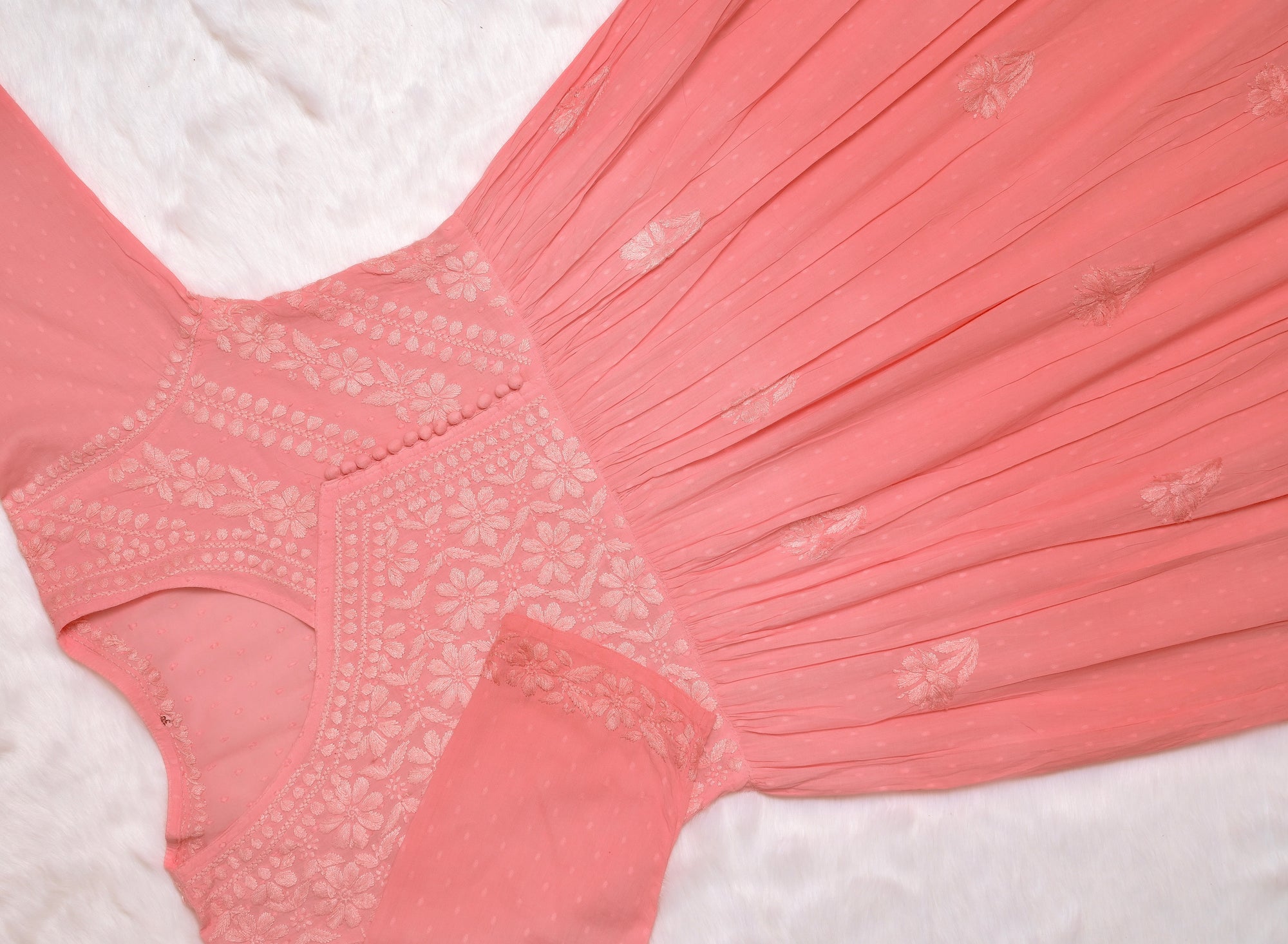 Peach Ombre Cotton Angrakha