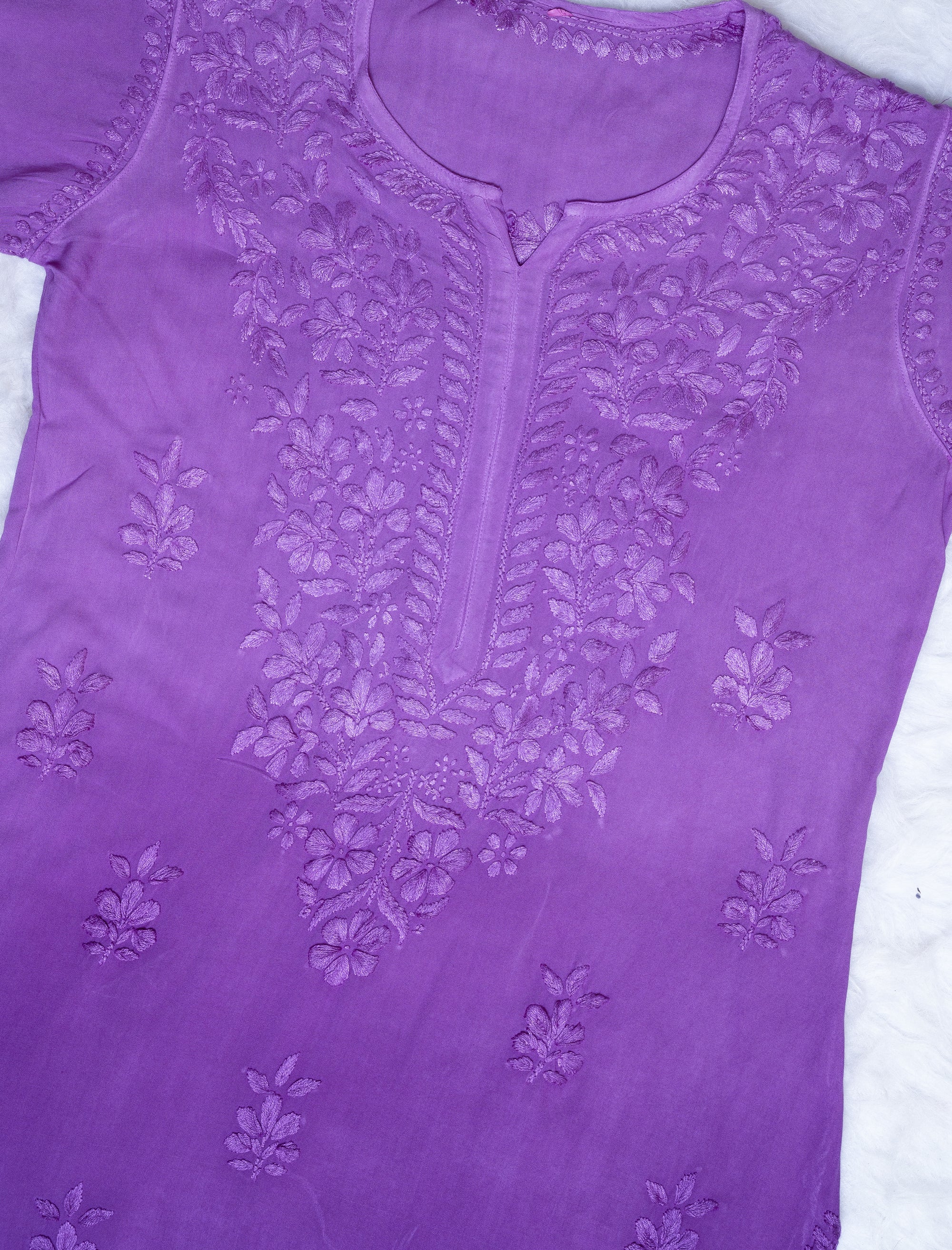 Purple Ombre Long Rayon Kurta