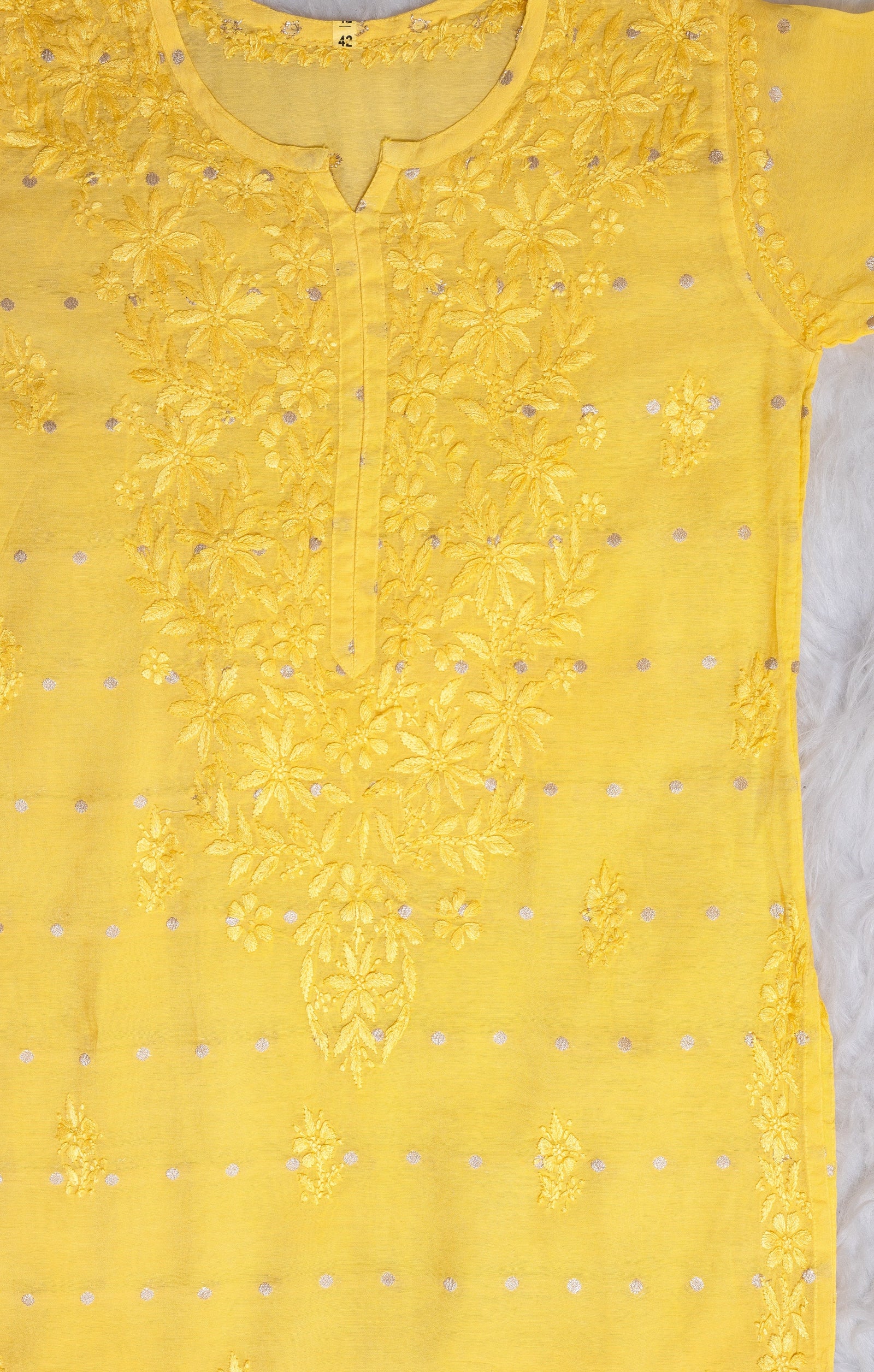 Yellow Chanderi Banarasi Kurta