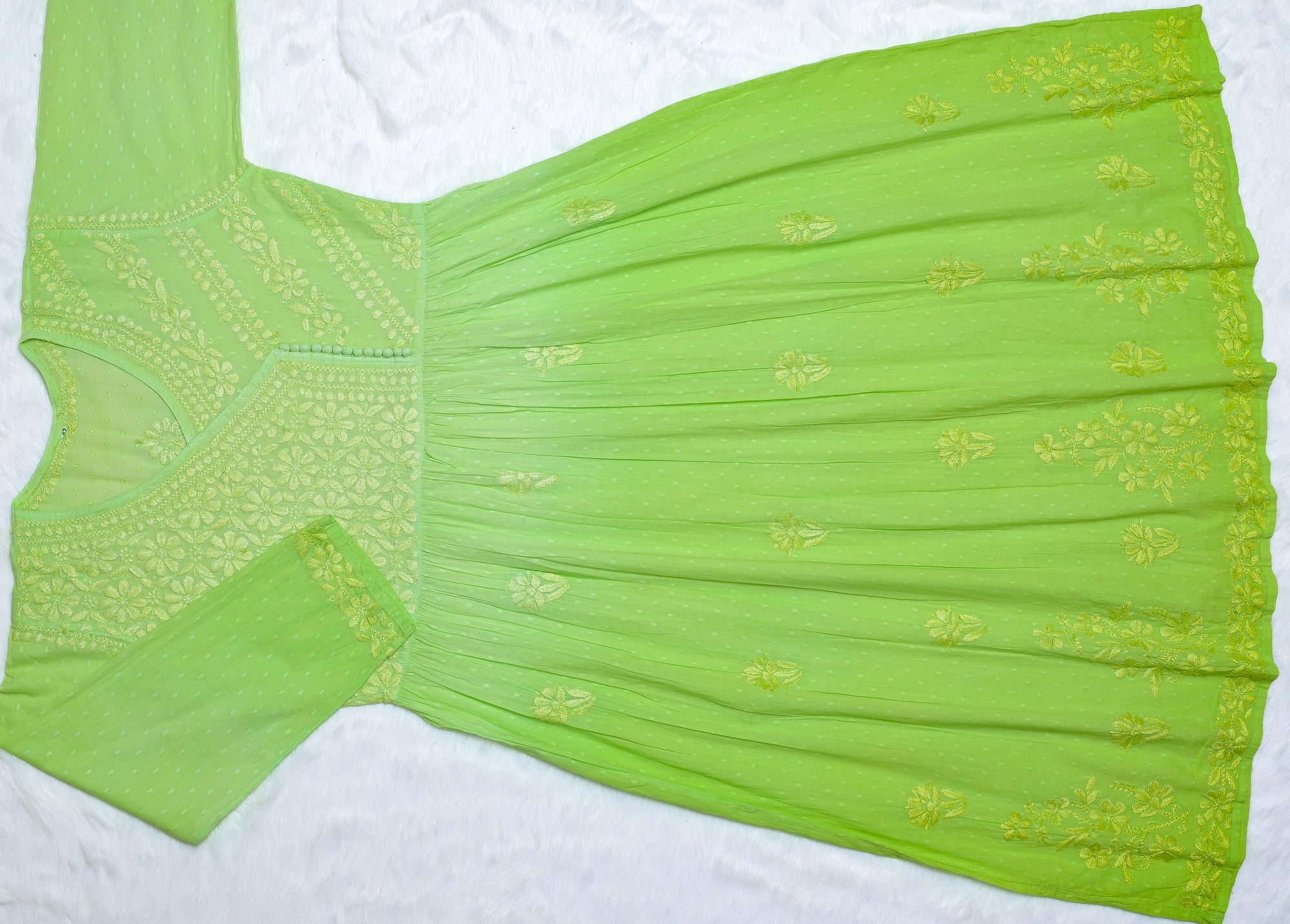 Light Green Ombre Cotton Angrakha