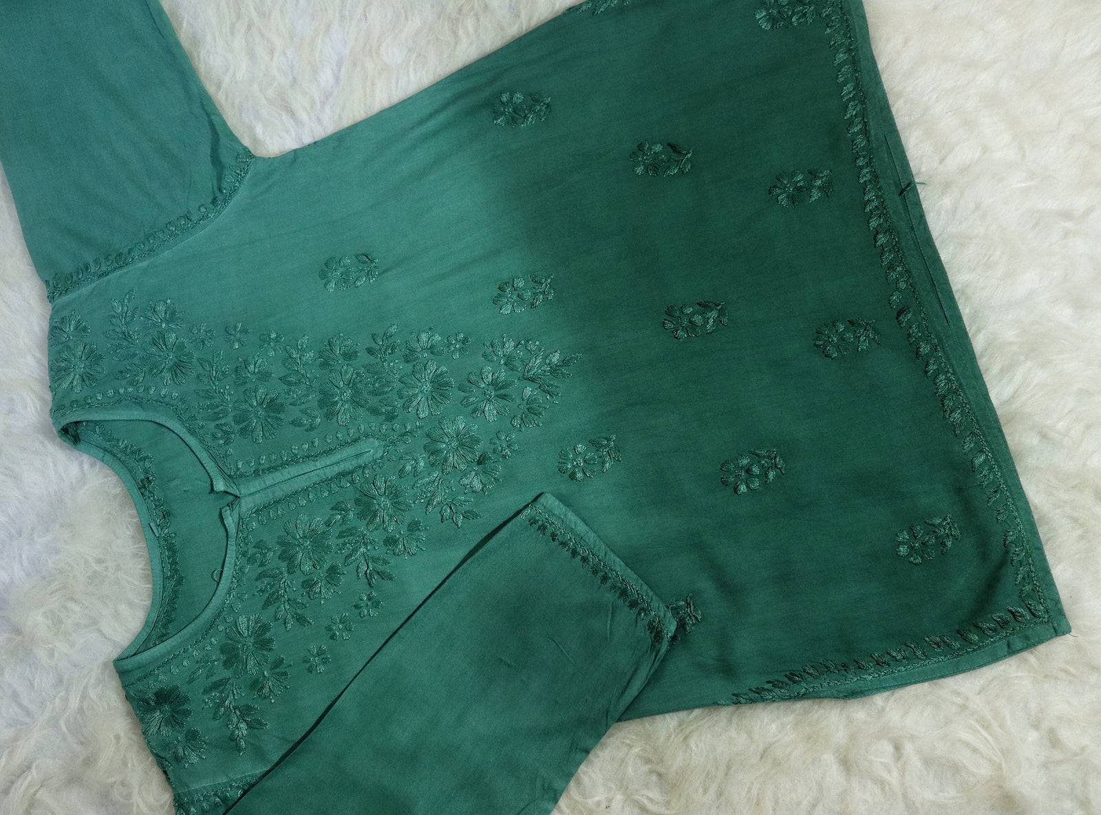 Sage Green Ombre Short Rayon Kurta