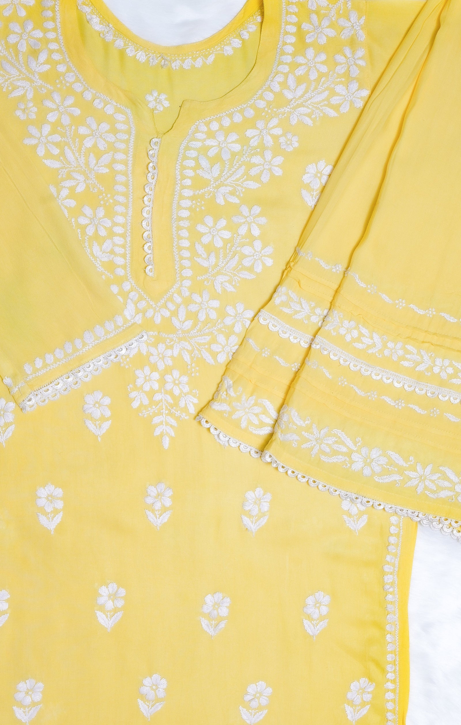 Yellow Lace Modal Kurta Palazzo Set