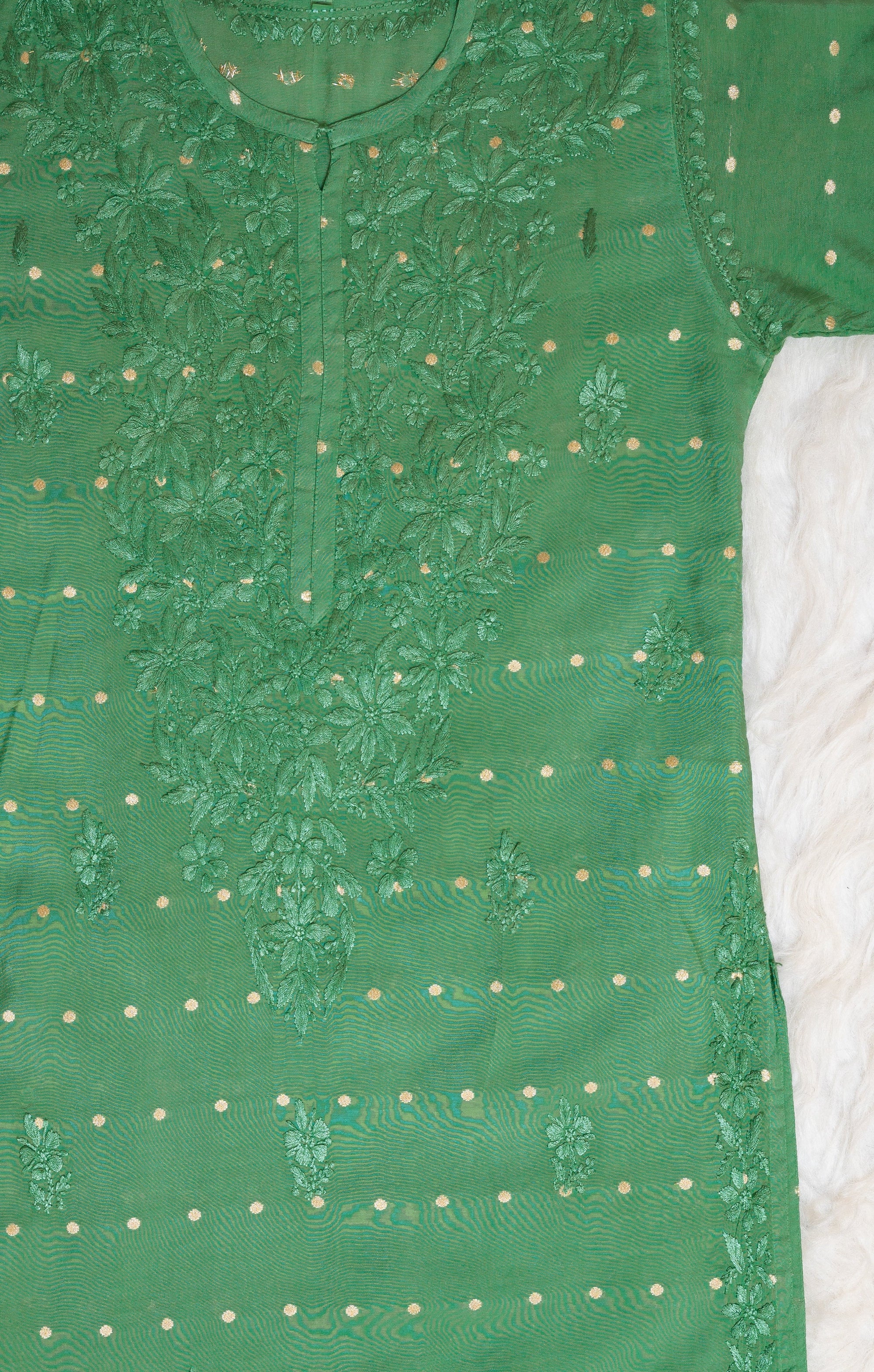 Green Chanderi Banarasi Kurta