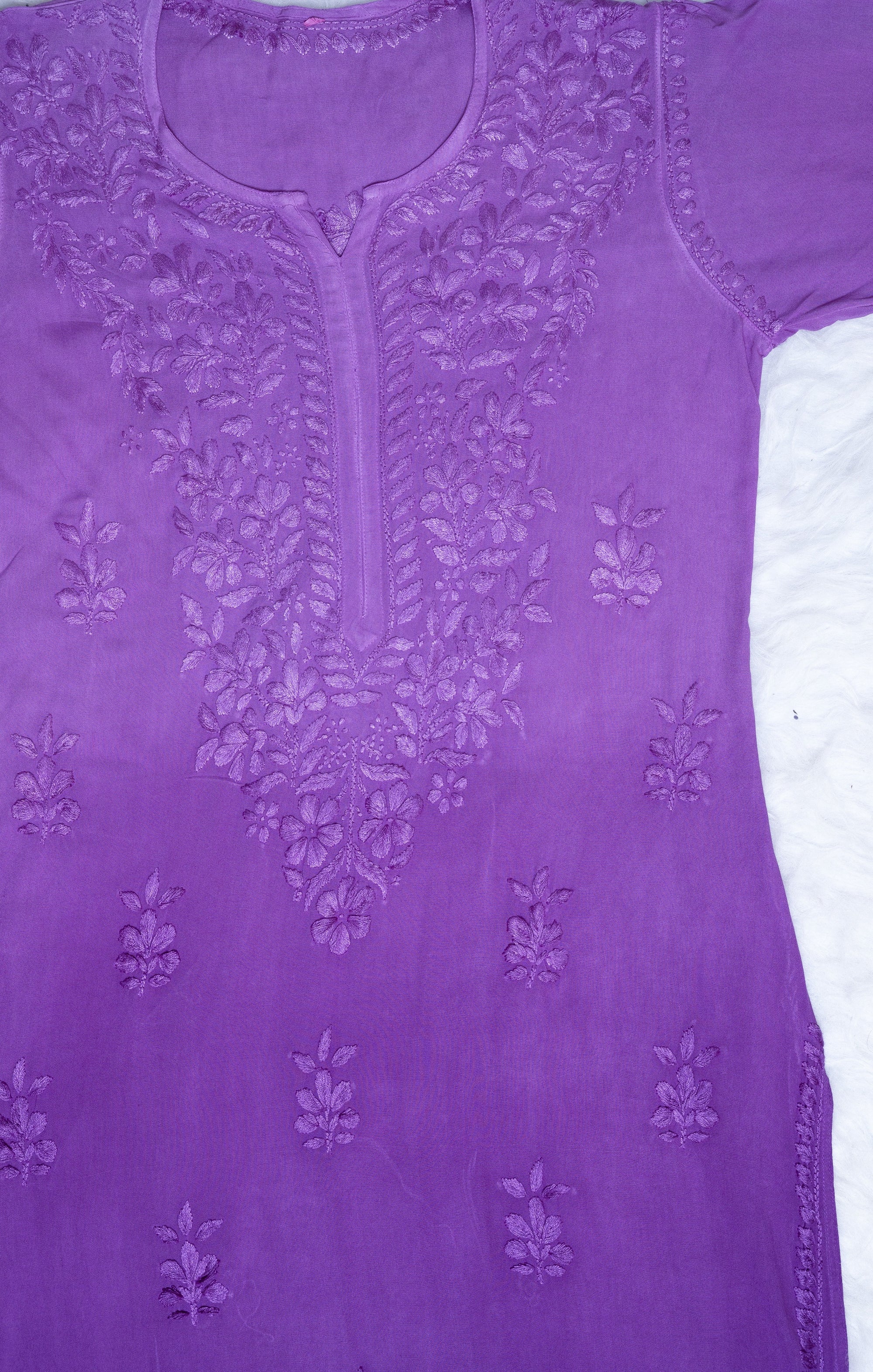 Purple Ombre Long Rayon Kurta