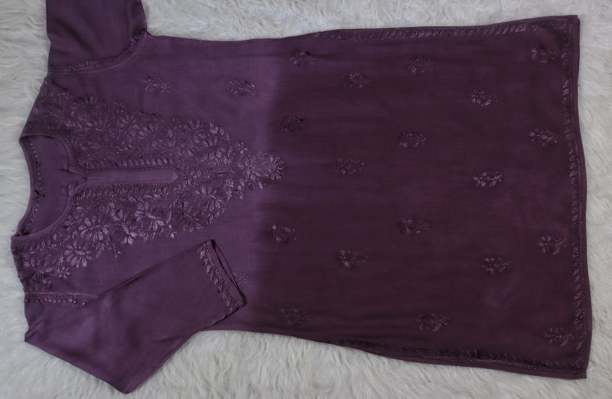 Mauve Purple Ombre Cotton Kurta