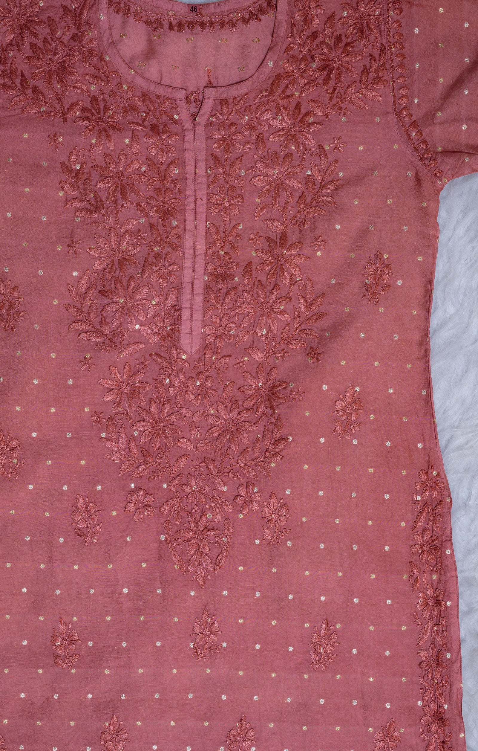 Blush Pink Chanderi Banarasi Kurta