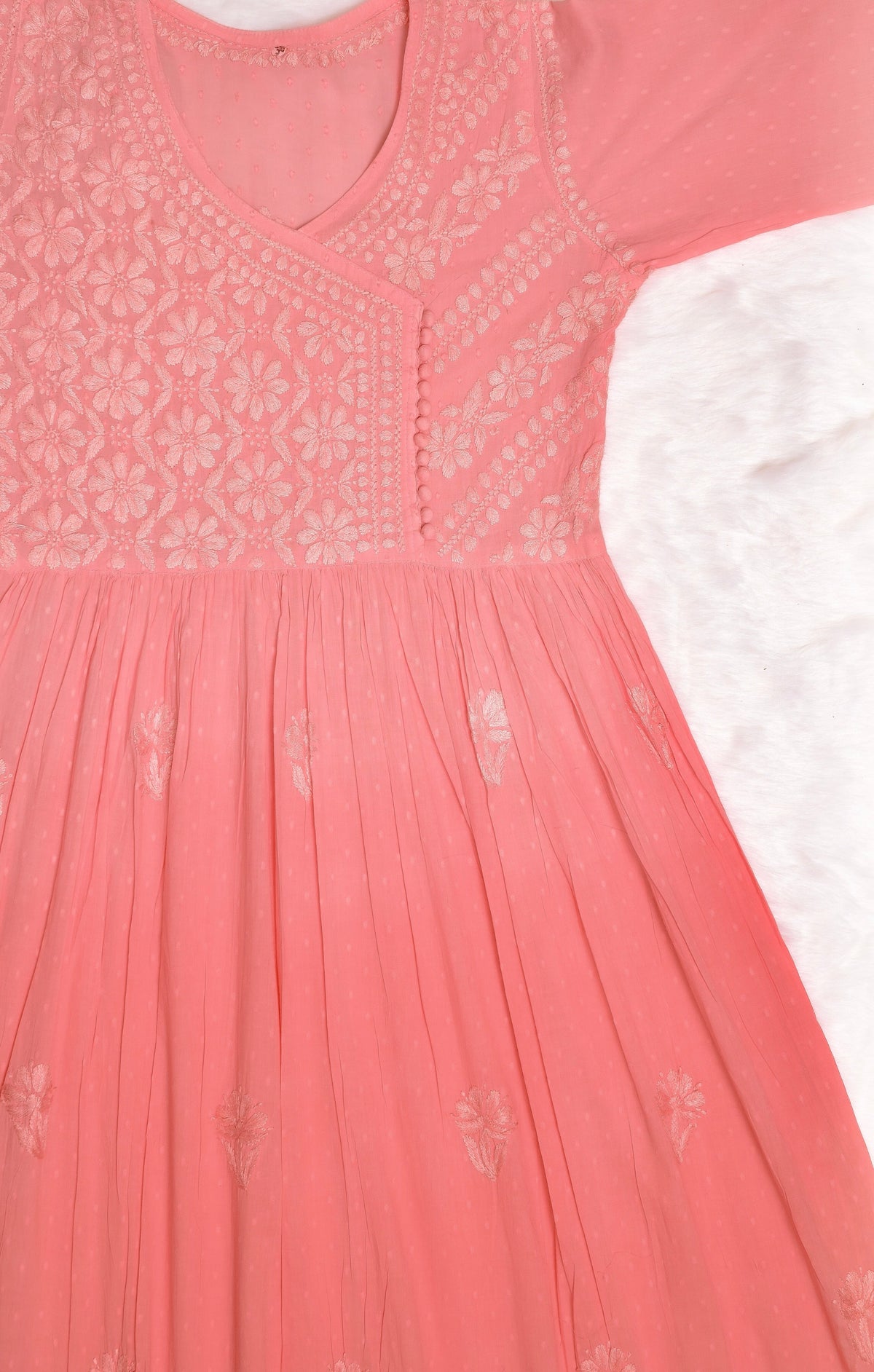 Peach Ombre Cotton Angrakha