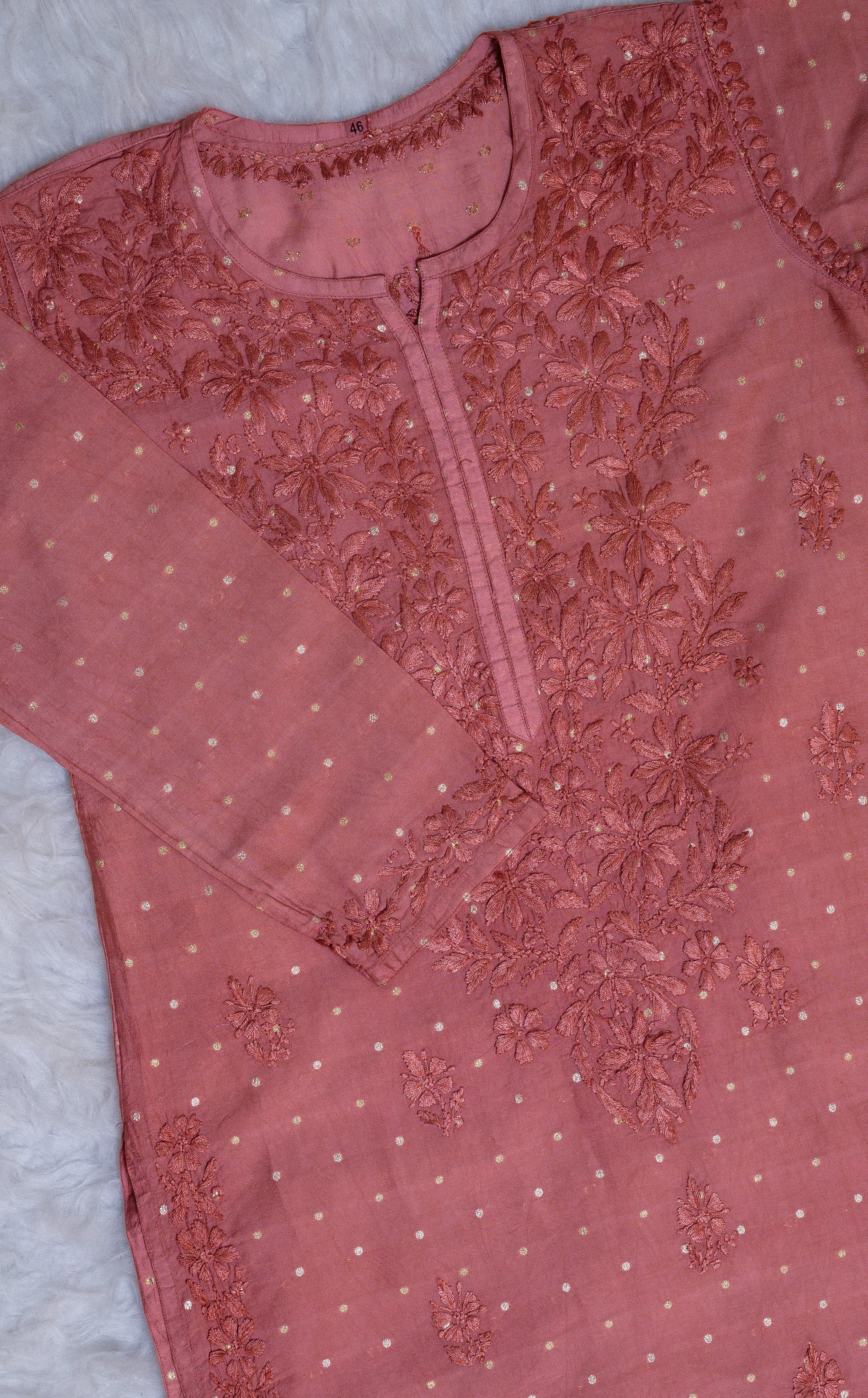 Blush Pink Chanderi Banarasi Kurta