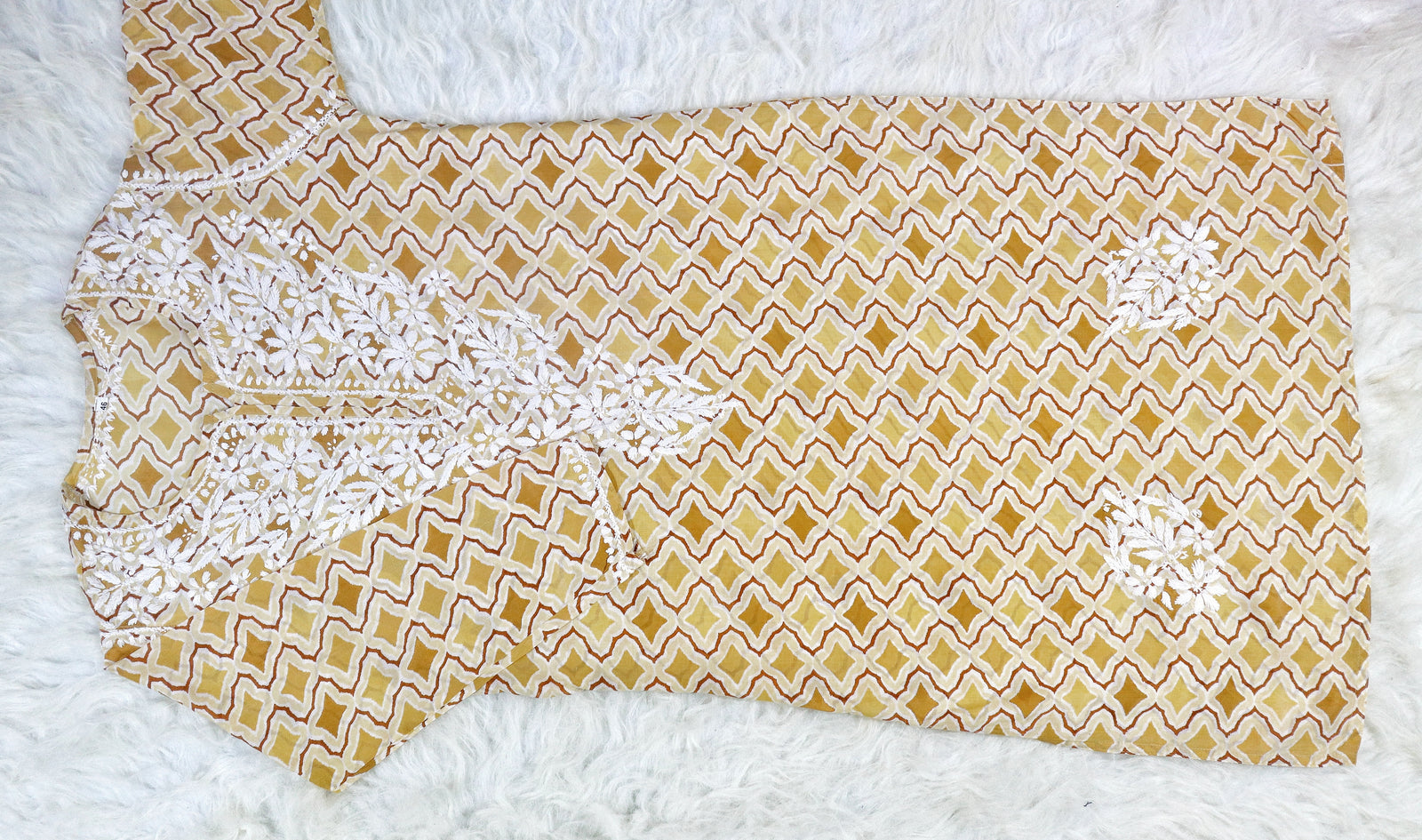 Coffee Brown MulMul Printed Kurta