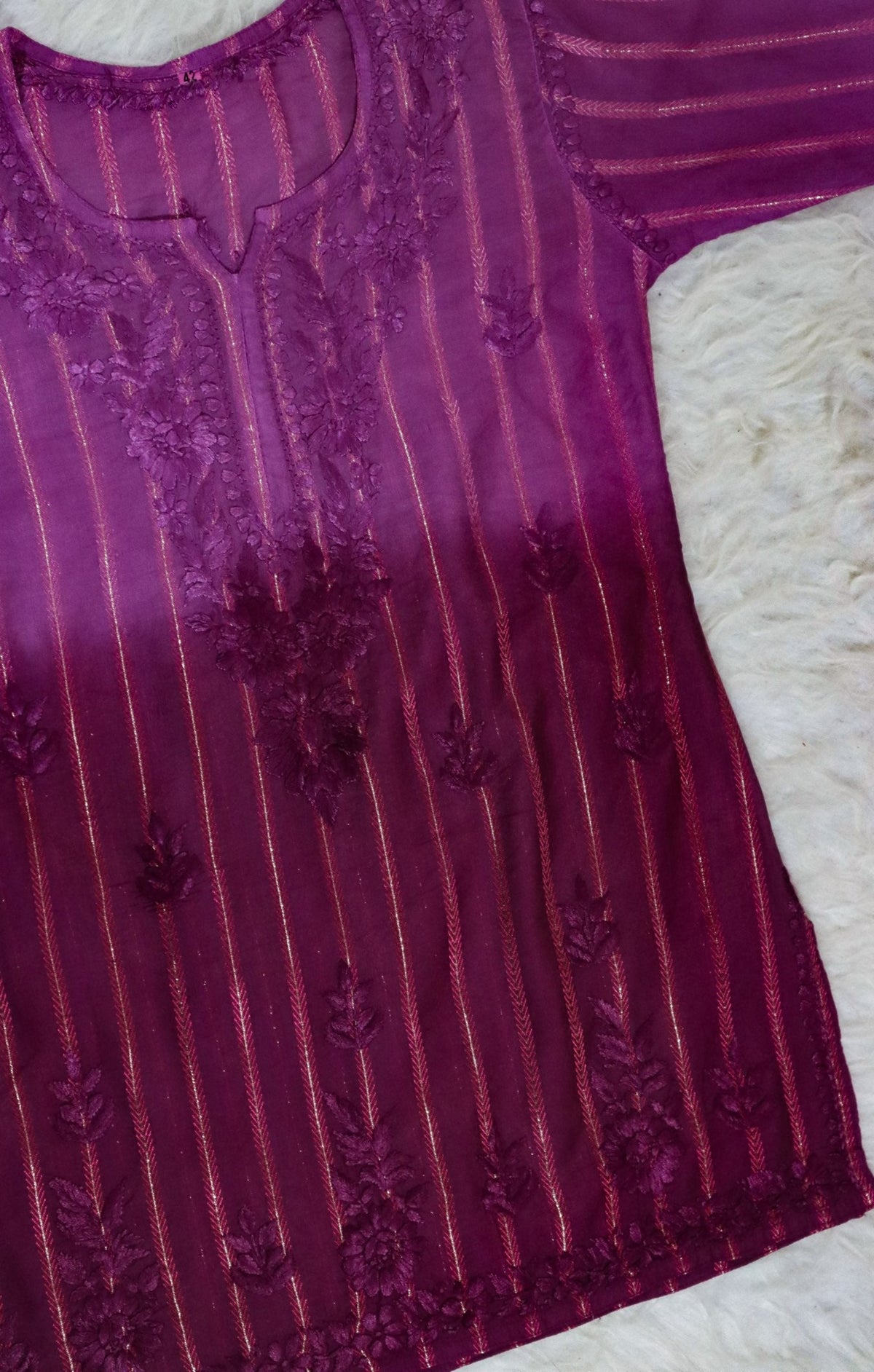 Orchid Purple Ombre Chanderi Short Kurta