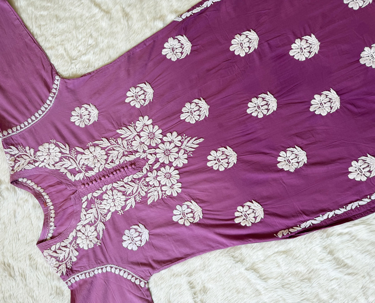 Ayra Pink Pure Cotton Chikankari Kurti