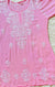 Baby Pink Short Rayon Kurta with White Chikankari