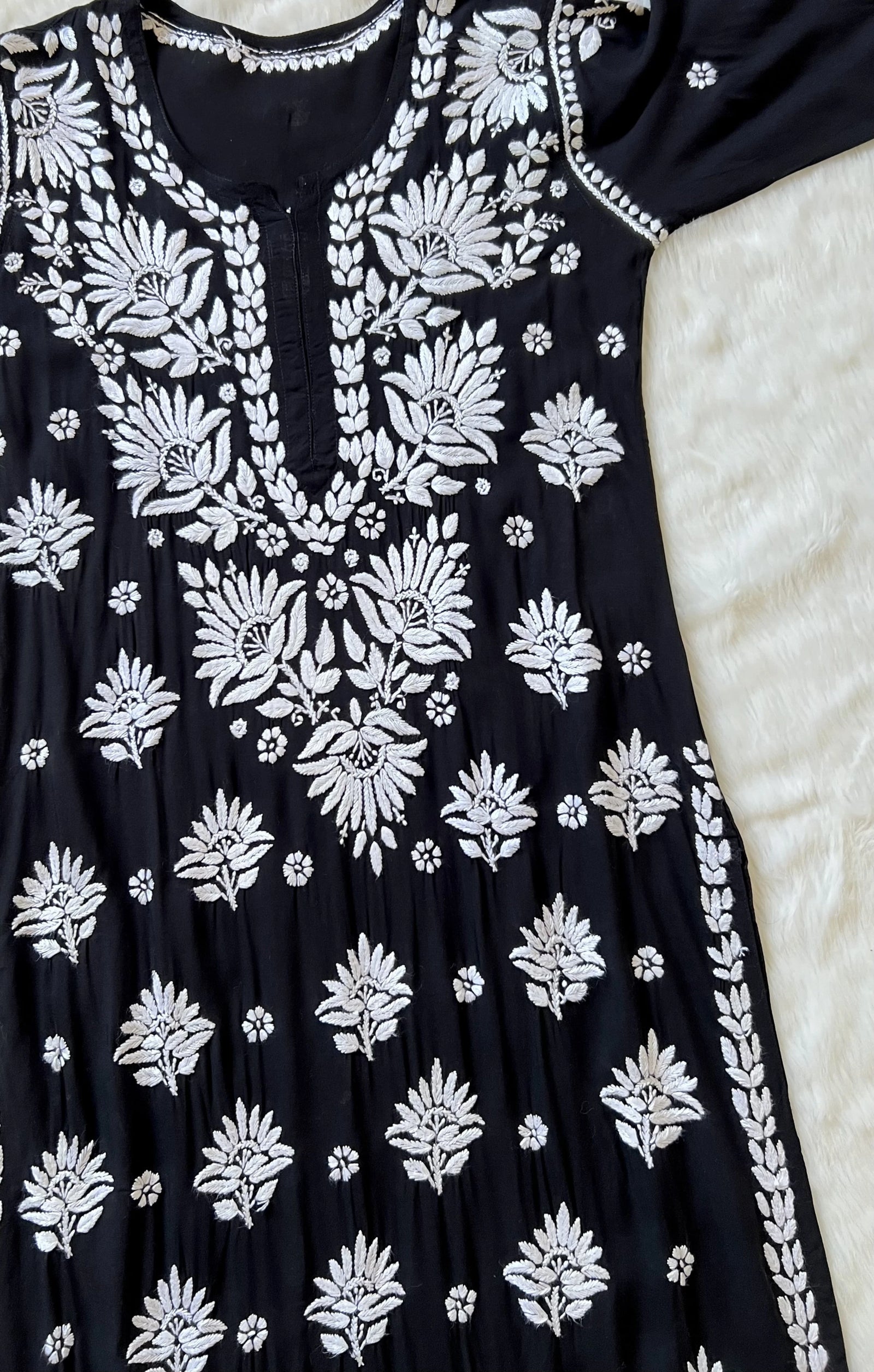 Black Long Heavy Modal Kurta