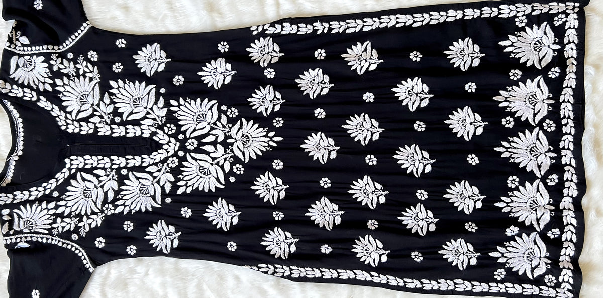 Black Long Heavy Modal Kurta